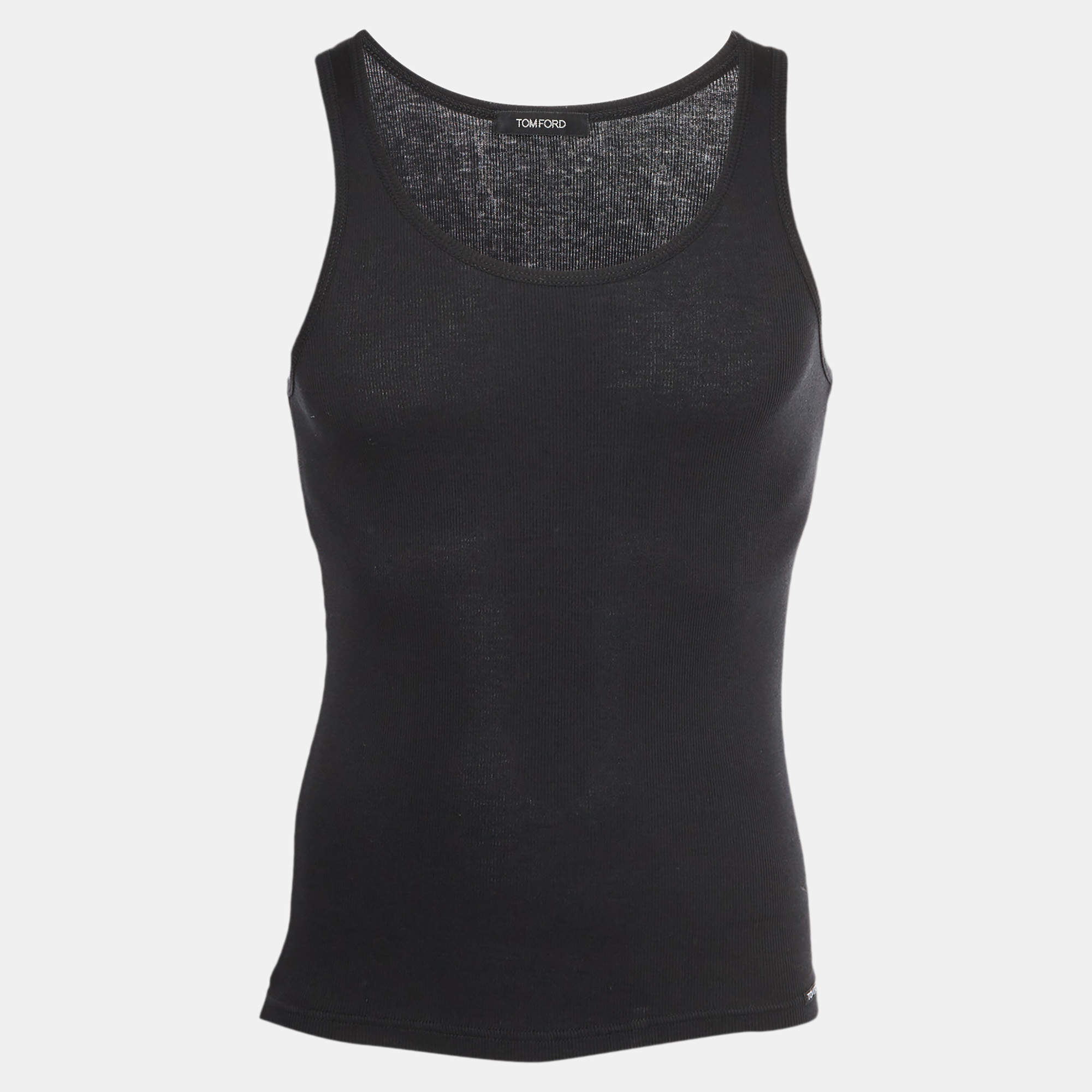 Pre Owned Tom Ford Black Rib Knit Tank Top S