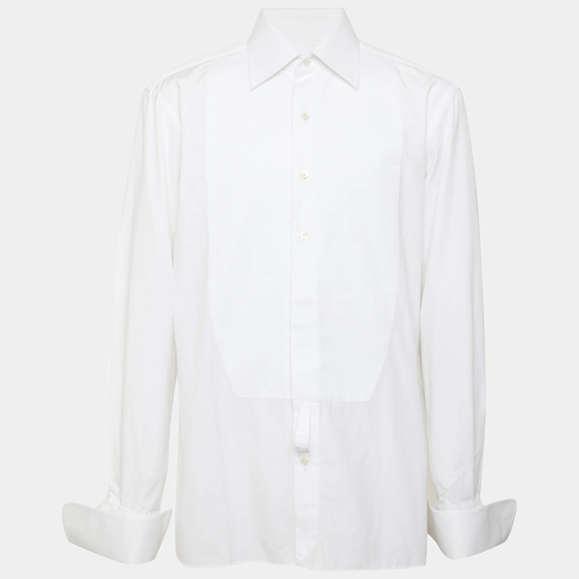 Pre Owned Tom Ford White Cotton Long Sleeve Shirt M