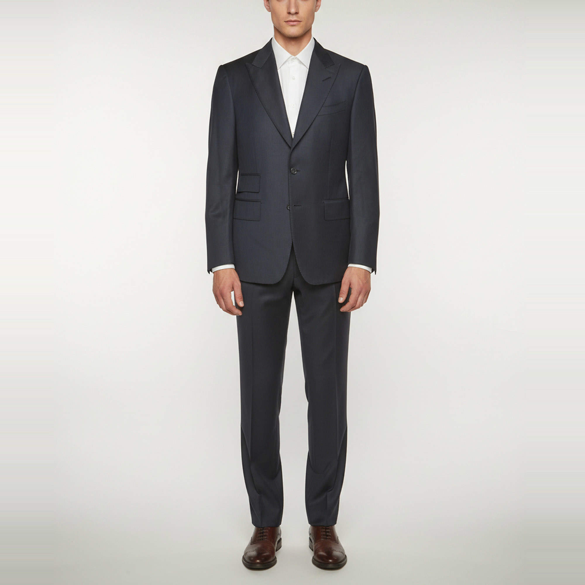 Pre Owned Tom Ford Navy Blue Wool Shelton Suit and Pants Set XL