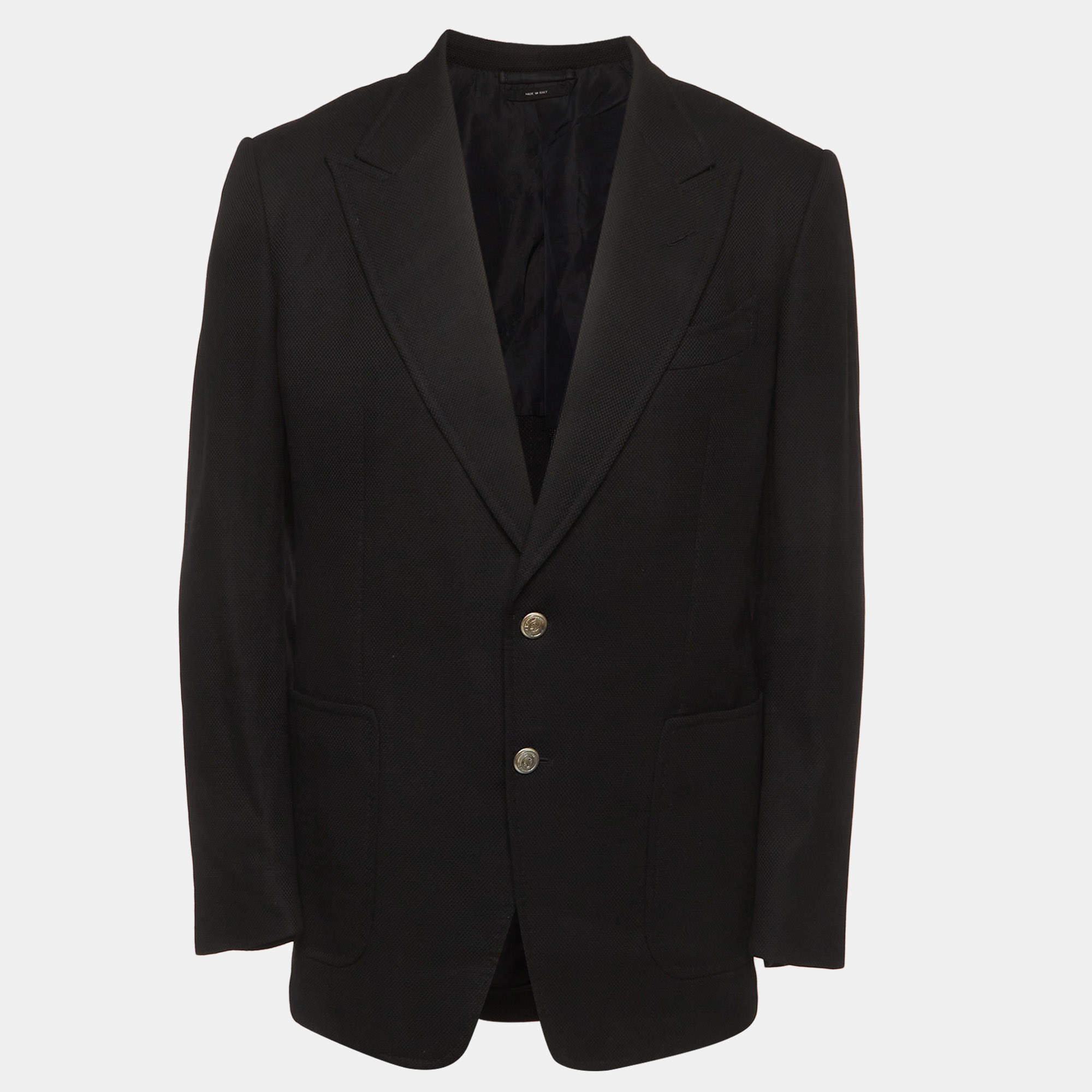 Pre Owned Tom Ford Black Wool Blend Long Sleeve Jacket XL