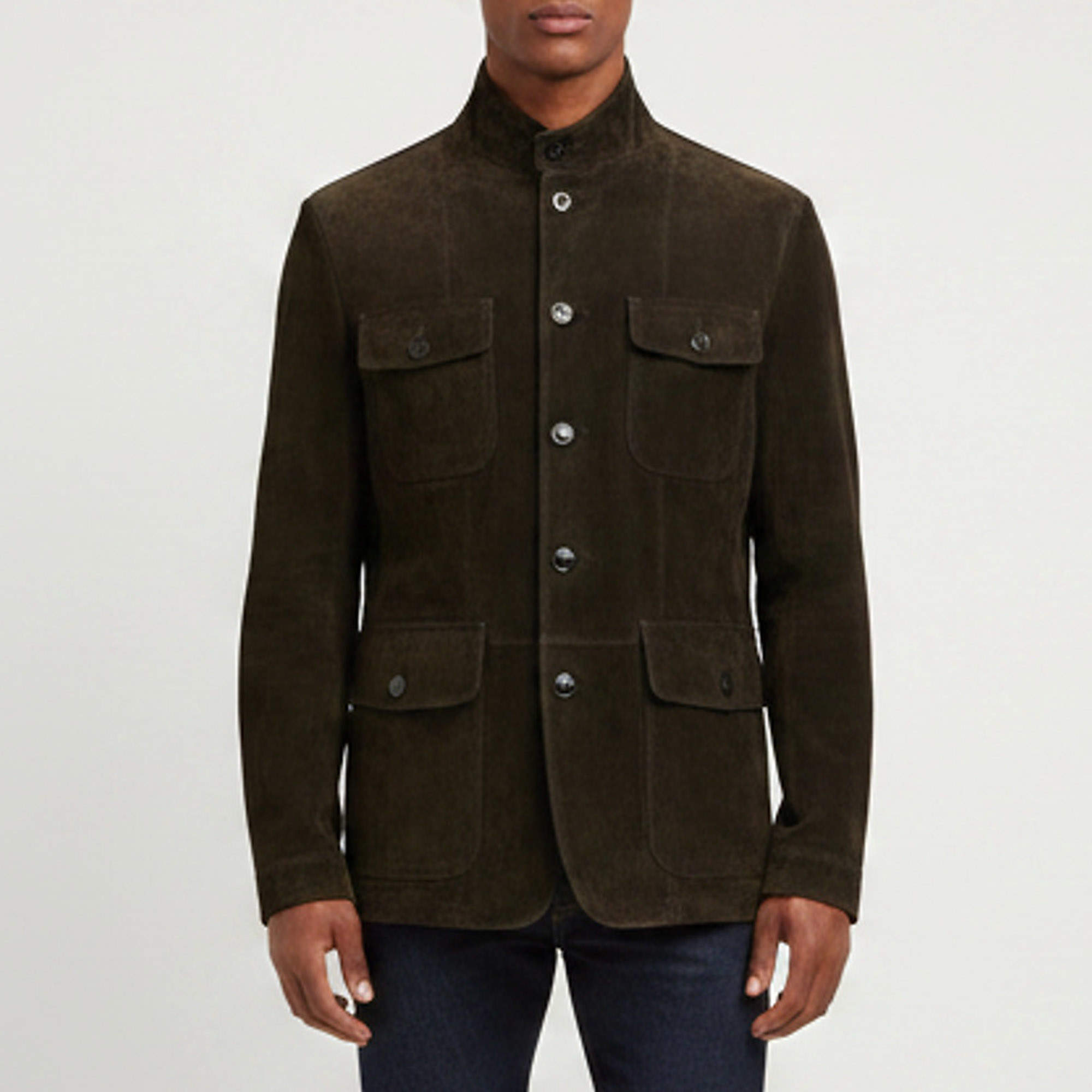 Pre Owned Tom Ford Green Suede Field Jacket S