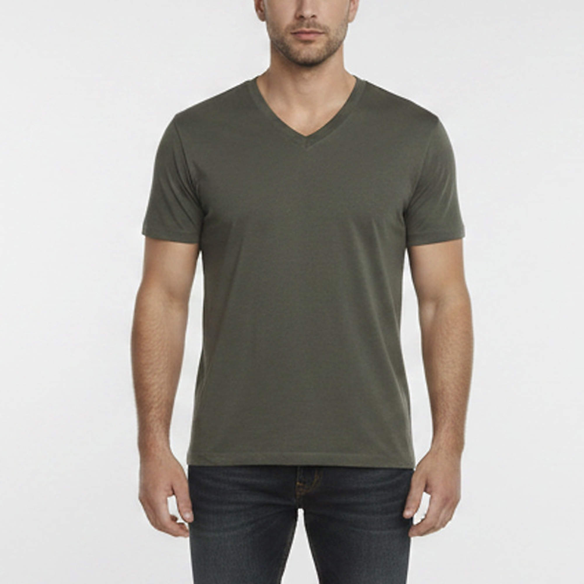 Pre Owned Tom Ford Grey Jersey V-Neck T-Shirt S