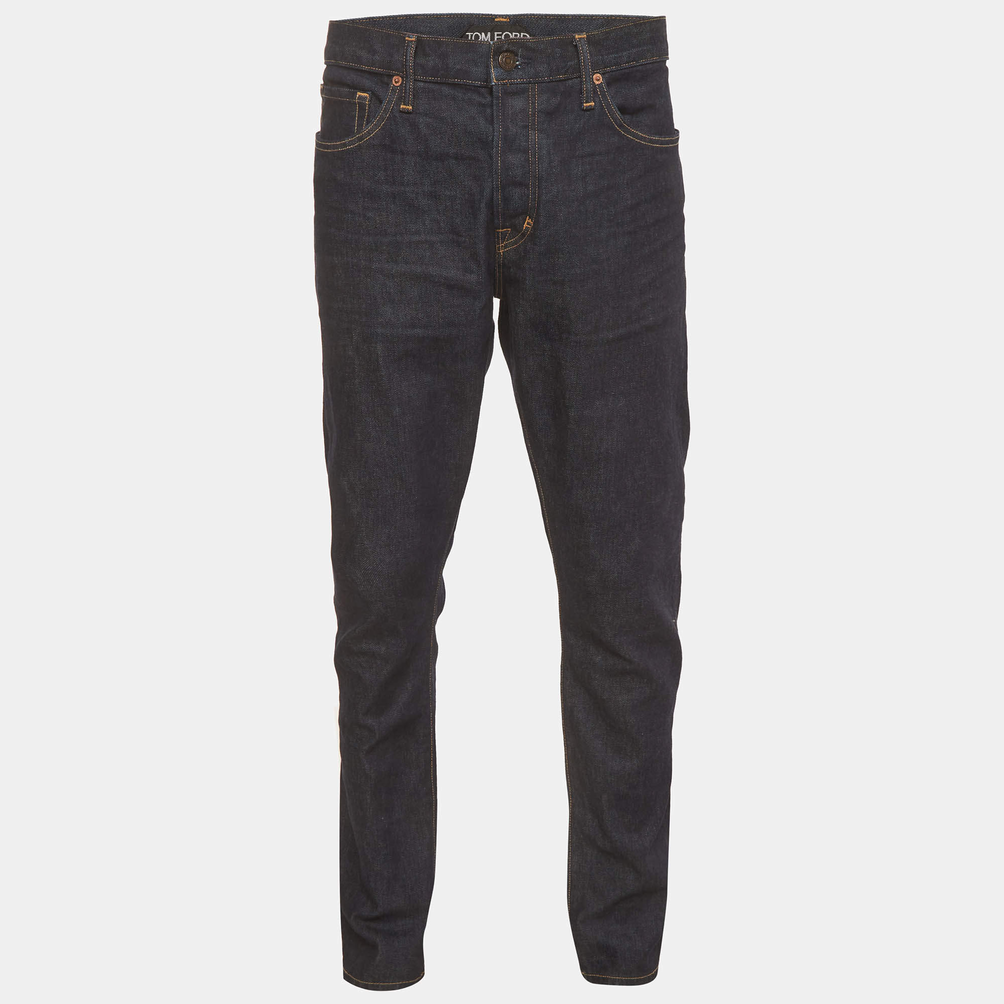 Pre Owned Tom Ford Blue Denim Straight Fit Jeans XXL/Waist 38"