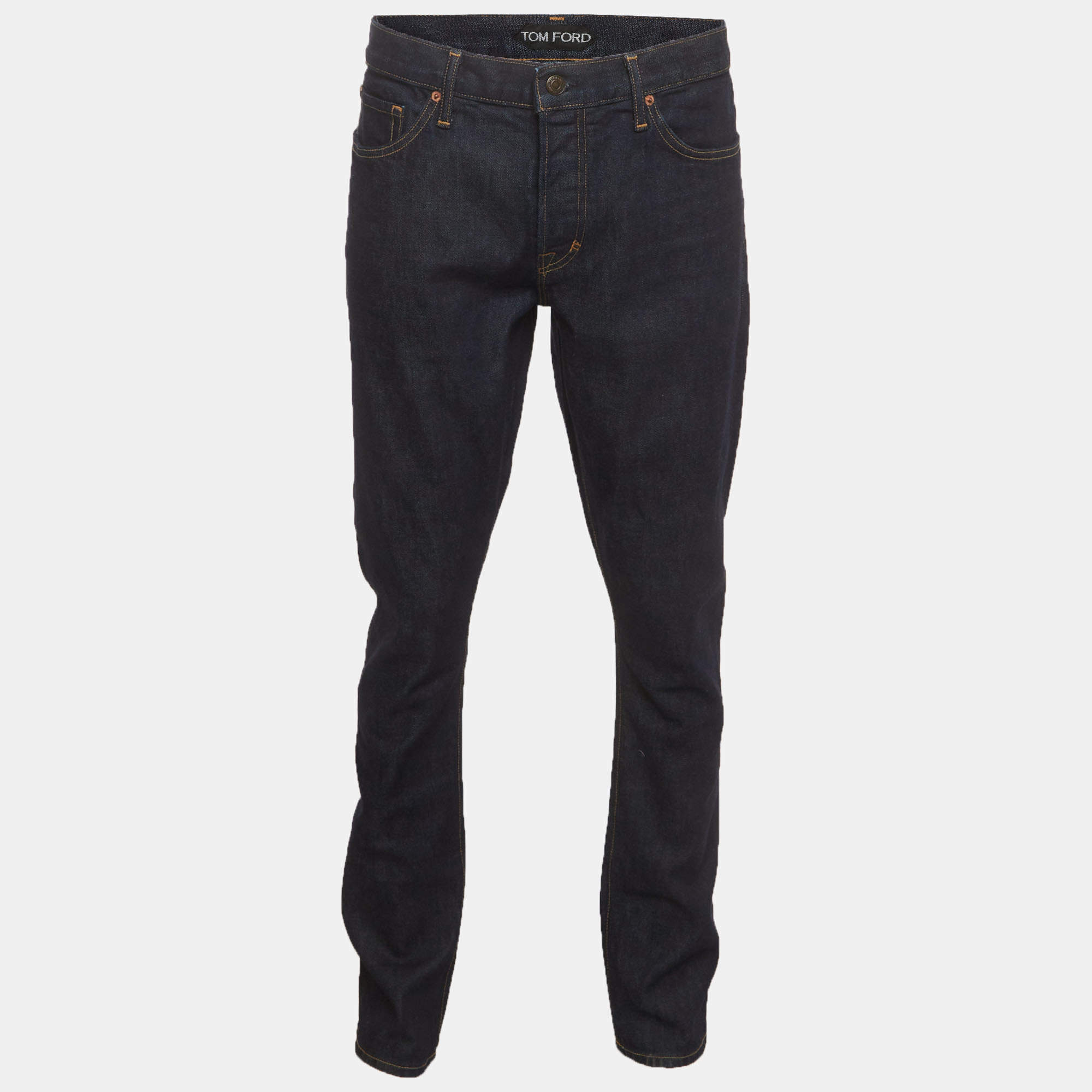 Pre Owned Tom Ford Blue Denim Slim Fit Buttoned Jeans XXL/Waist 38" 