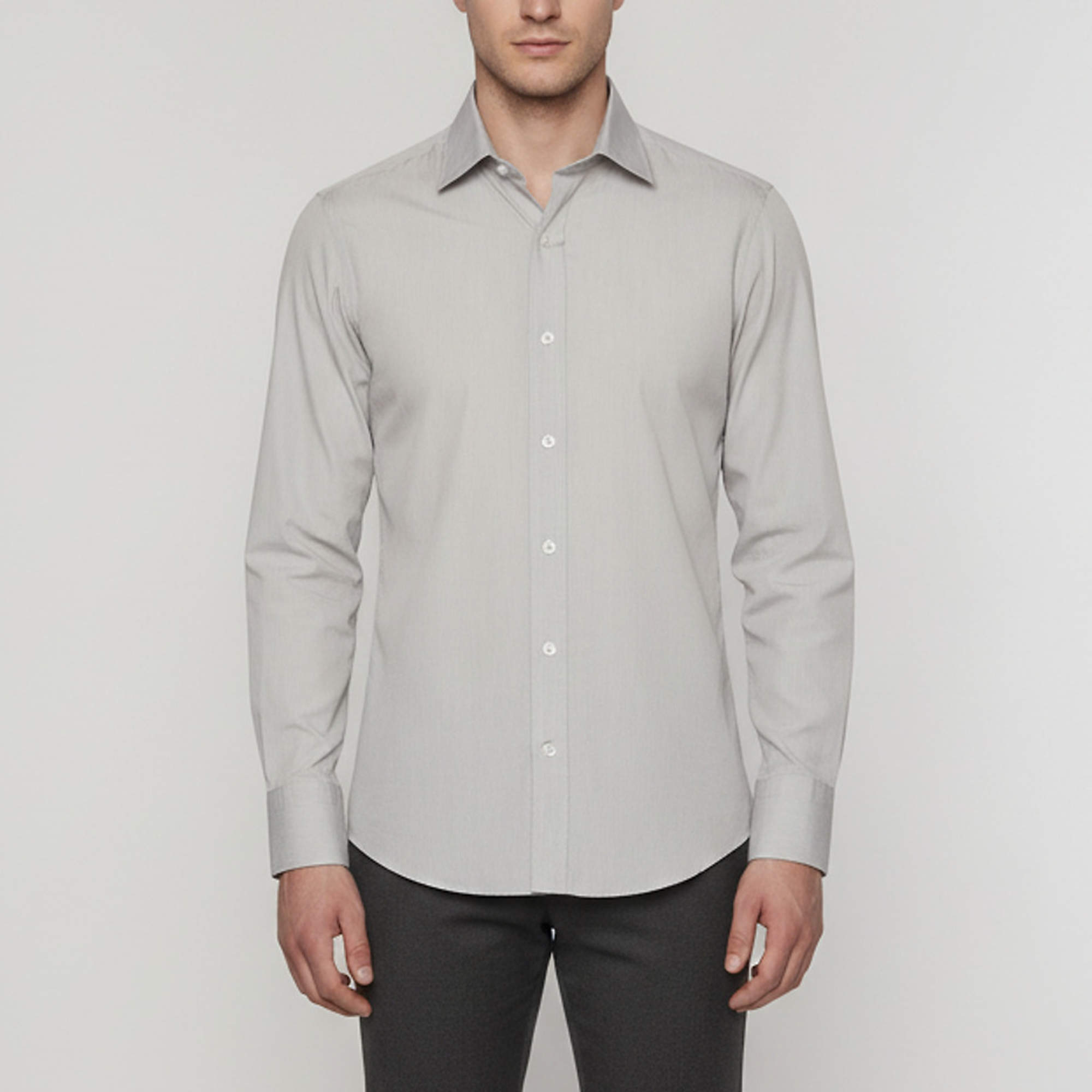 Pre Owned Tom Ford Grey Cotton Button Down Shirt S 