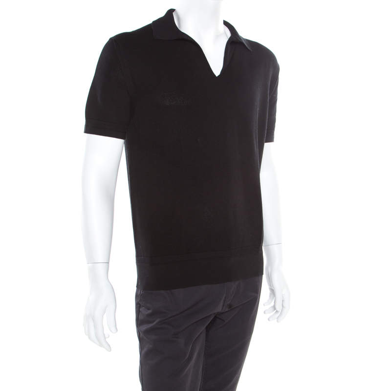 Tom Ford Black Tricot Knit Short Sleeve Polo T-Shirt XXL Tom Ford | TLC