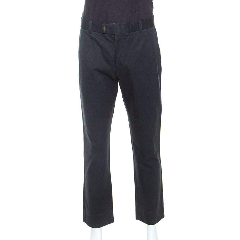 Pre Owned Tom Ford Navy Blue Cotton Tapered Shelton Pants XL