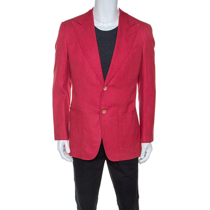 Tom Ford Coral Pink Silk Woven Sport Coat L