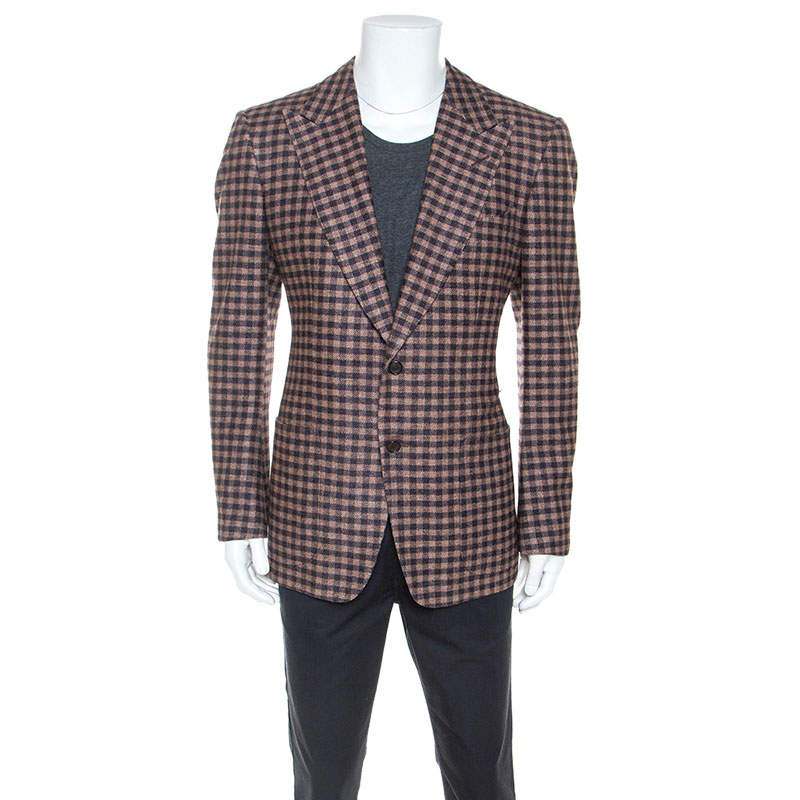 Tom Ford Brown Checked Wool Blazer XL