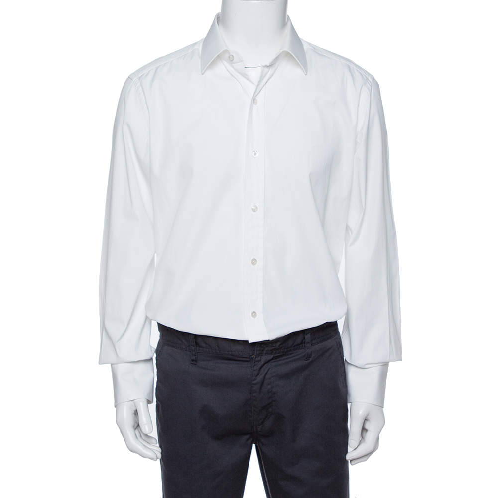 Pre Owned Tom Ford White Cotton Button Front Long Sleeve Shirt 3XL