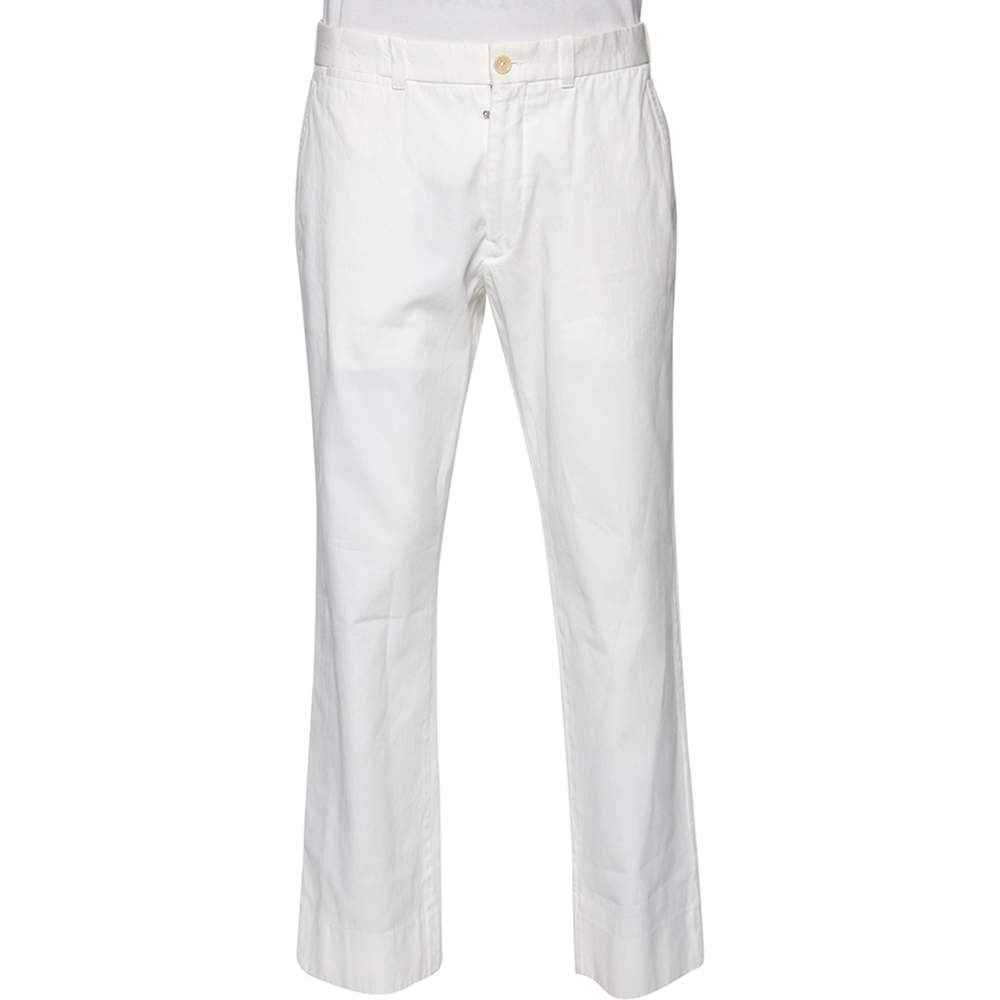 Pre Owned Tom Ford White Cotton Straight Leg Trousers XL