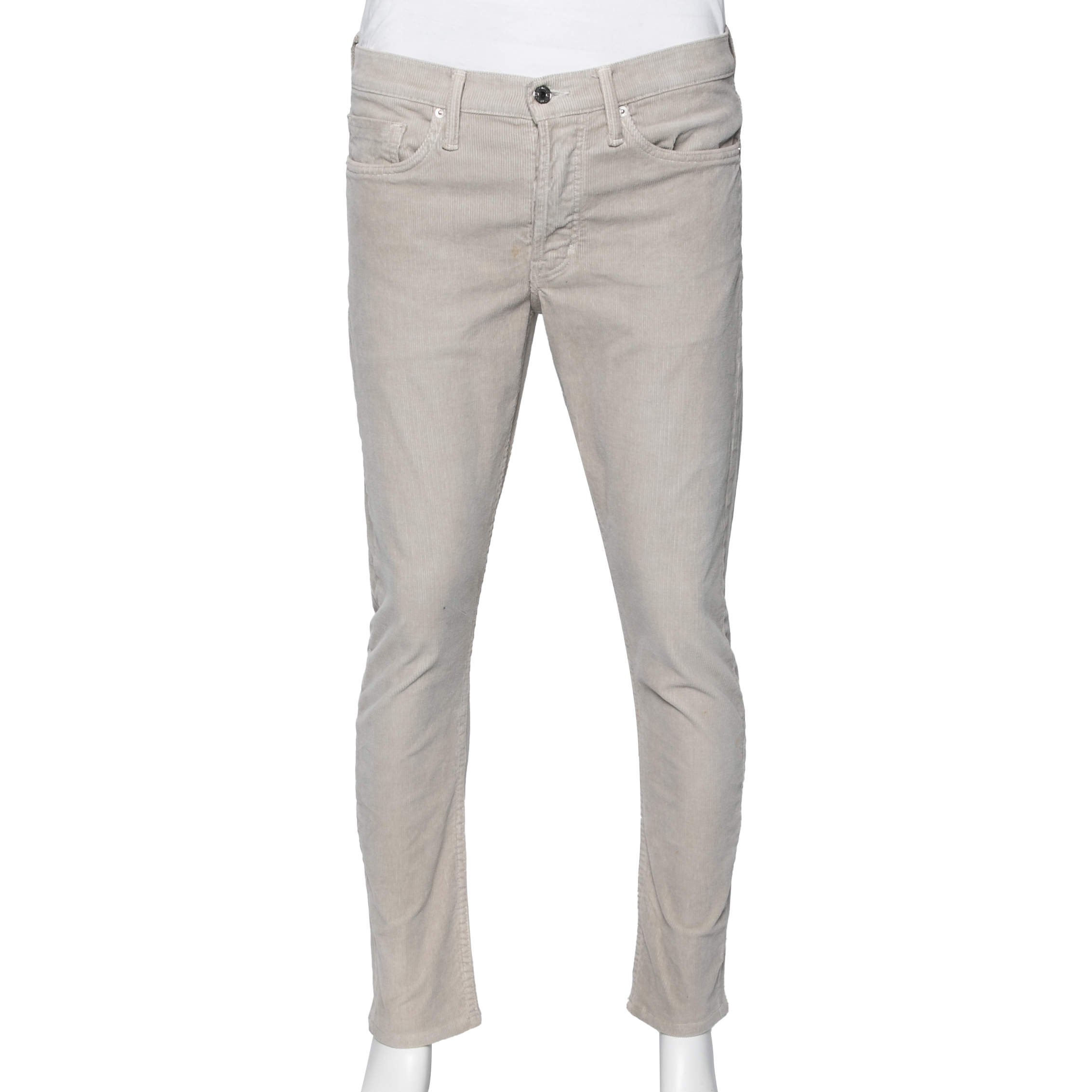 Tom Ford Grey Corduroy Slim Fit Pants L