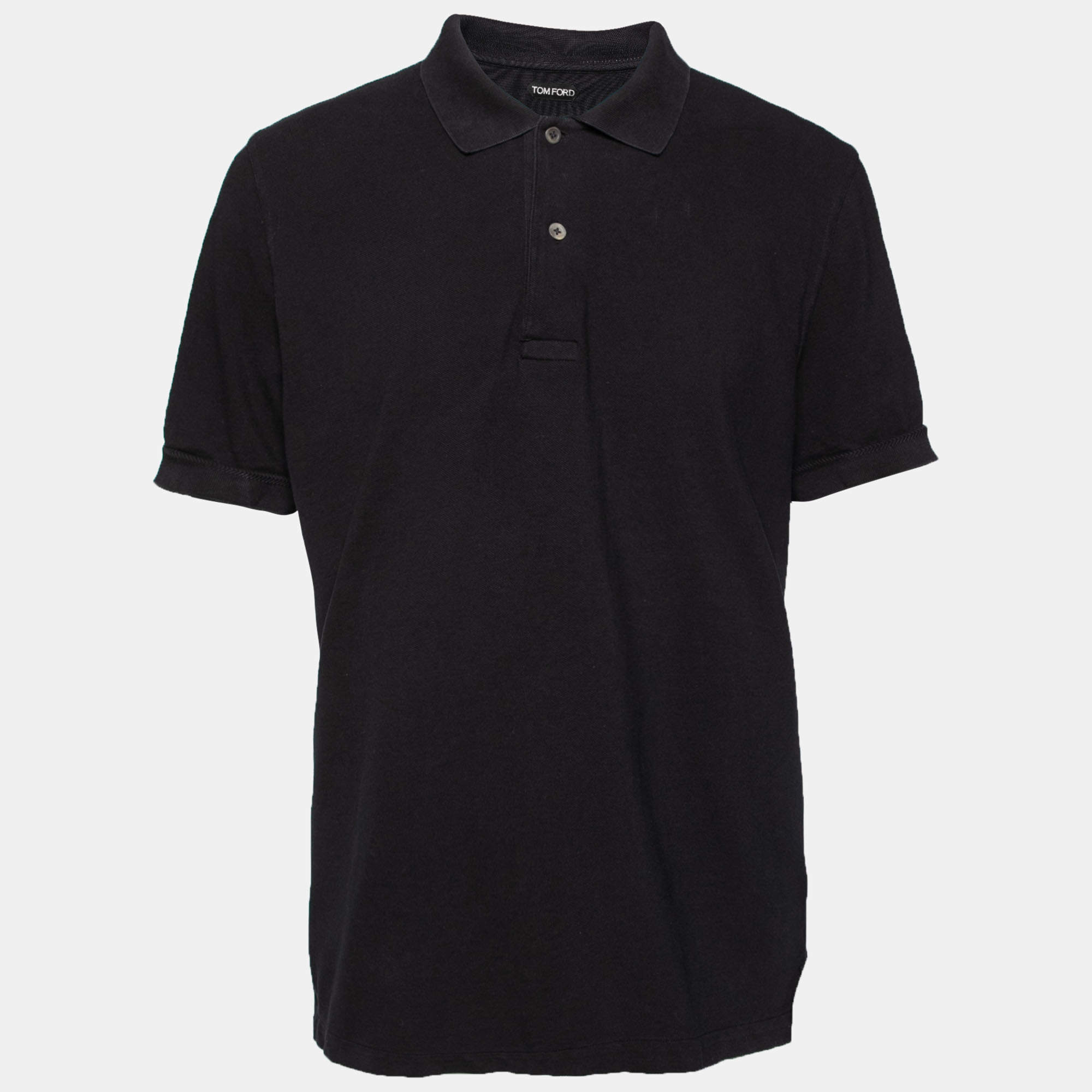 Tom Ford Black Cotton Polo T-Shirt 4XL Tom Ford | TLC