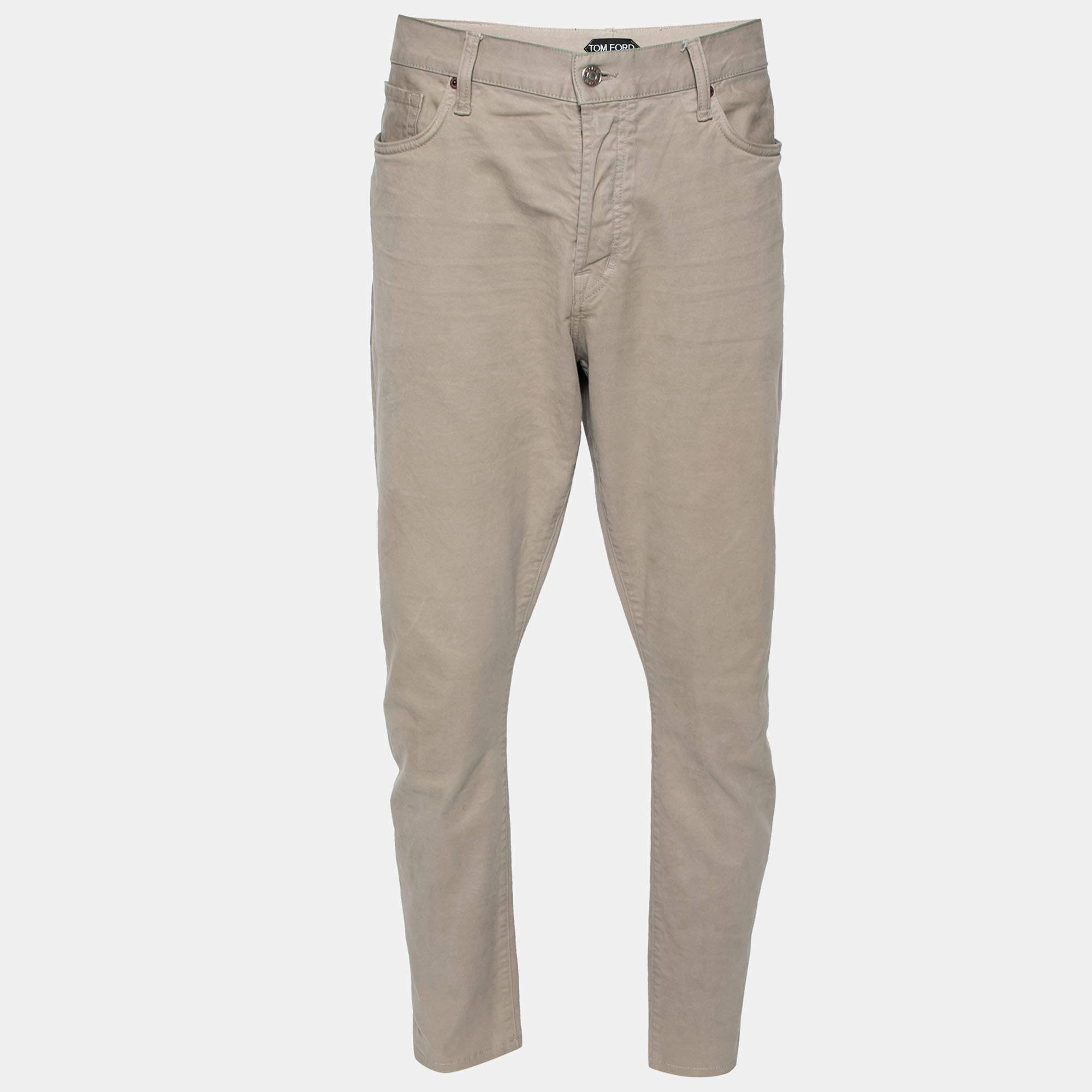 مملوكة مسبقًا Tom Ford Beige Cotton Trouser XXL
