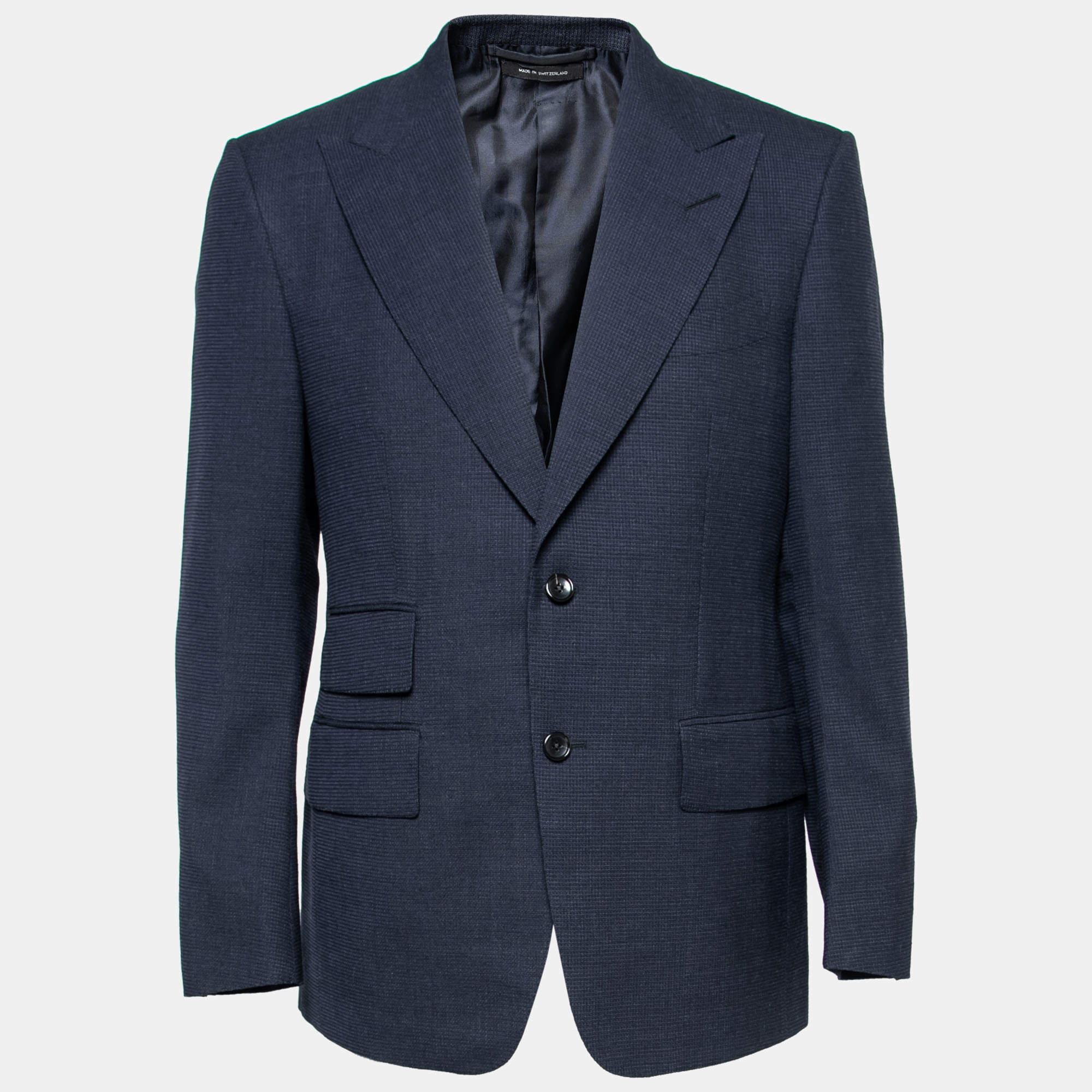 Pre Owned Tom Ford Navy Blue Wool Single Breasted Blazer L