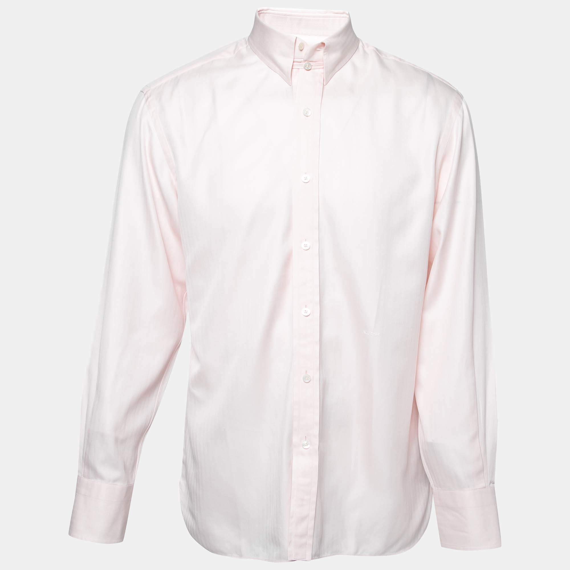 Pre Owned Tom Ford Pink Cotton Button Down Shirt L