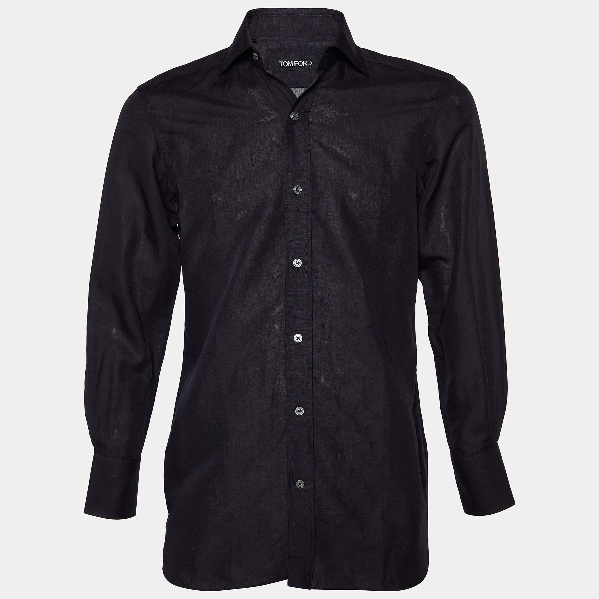 Nathaniel Ward emne problem Tom Ford Black Cotton Button Front Shirt S Tom Ford | TLC