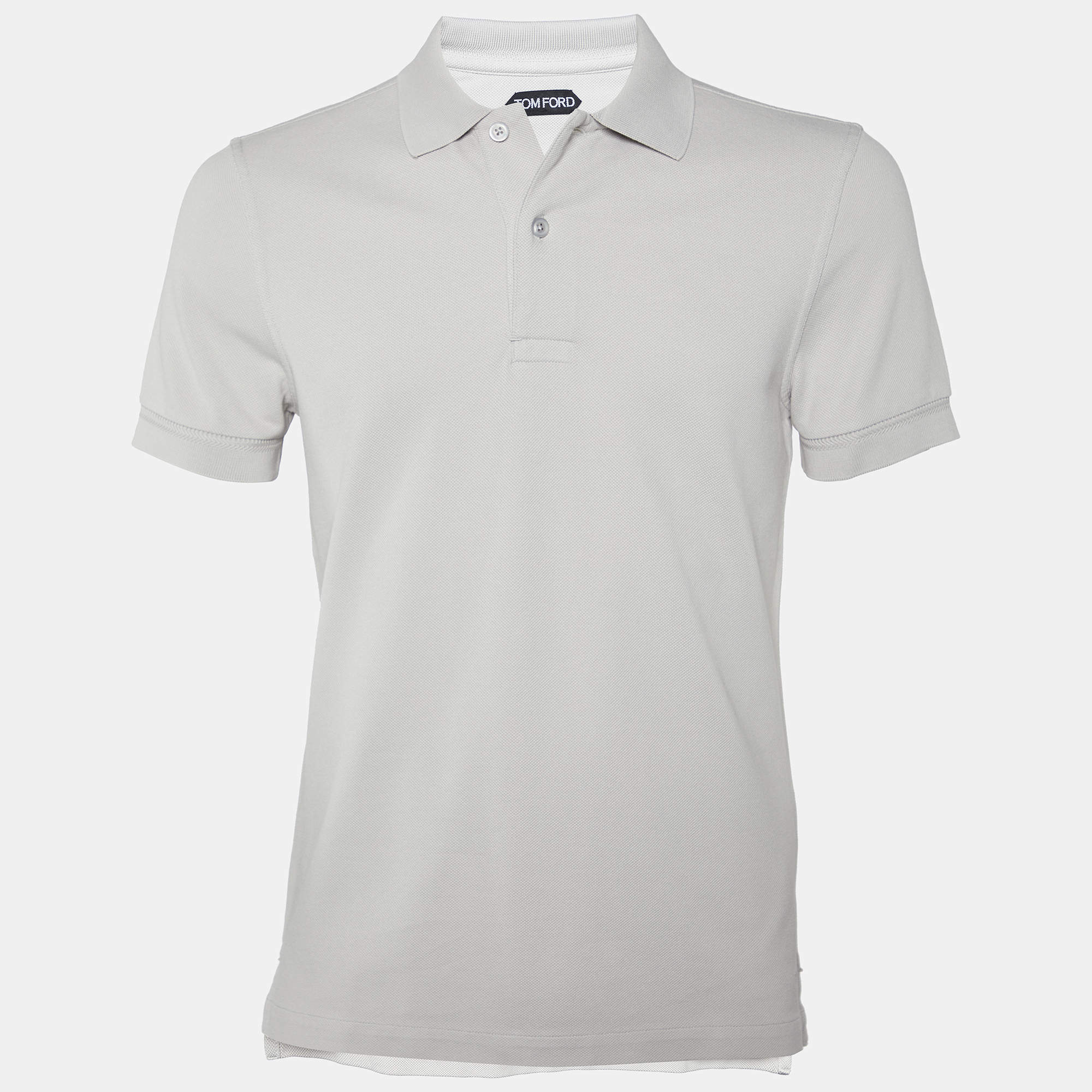 Pre Owned Tom Ford Beige Cotton Pique Polo T-Shirt M