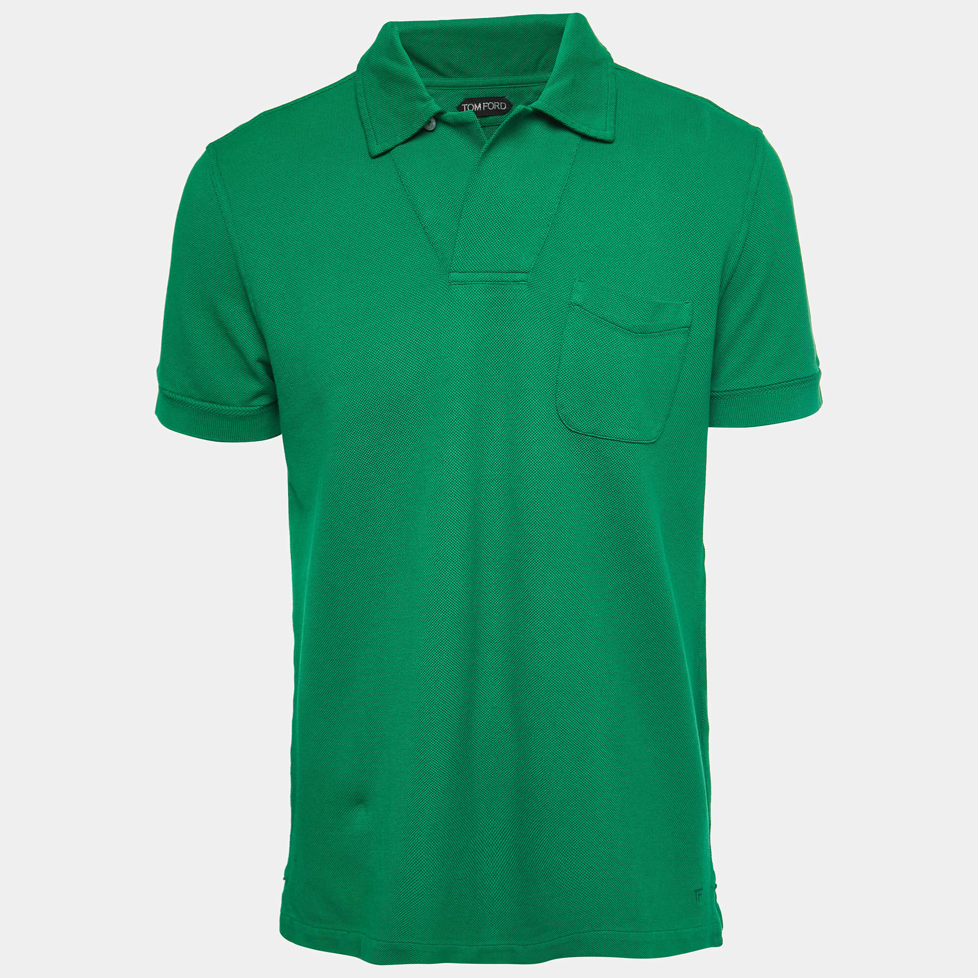 Pre Owned Tom Ford Green Cotton Pique Polo T-Shirt XL