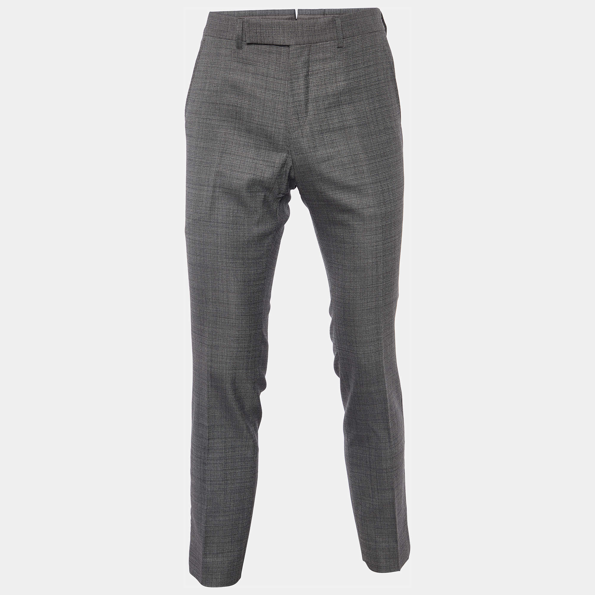 Pre Owned Tom Ford Charcoal Grey Wool & Silk Tailored Pants M