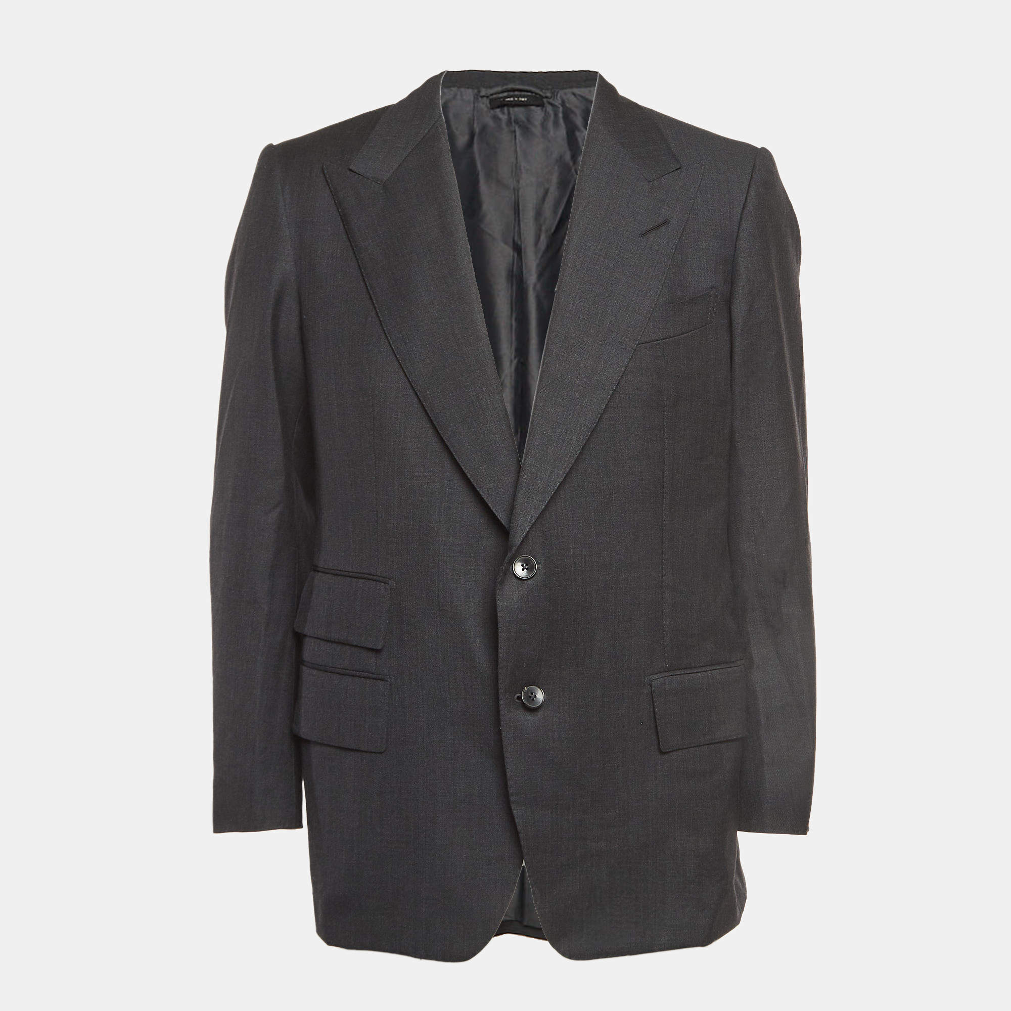 Tom Ford Grey Wool Double Breasted Blazer XXL