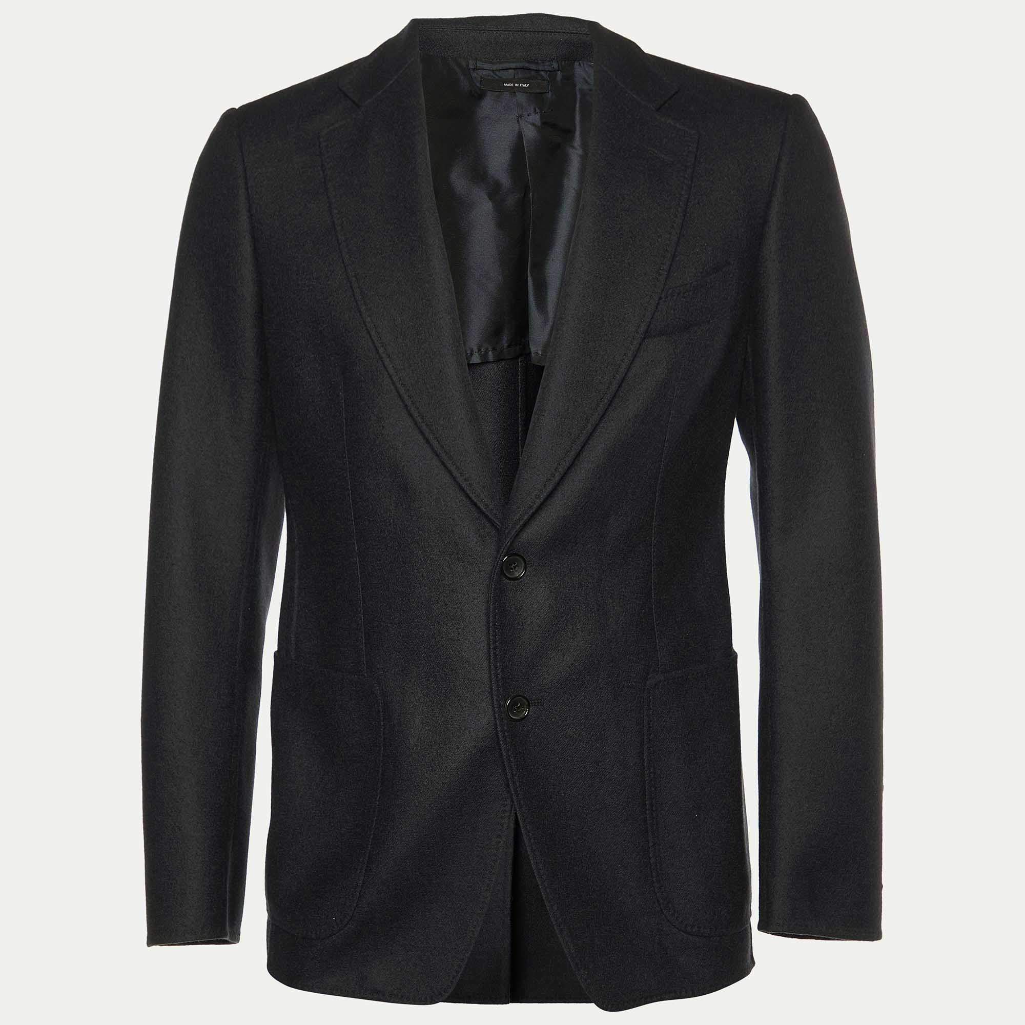 Tom Ford Charcoal Grey Wool Button Front Blazer M