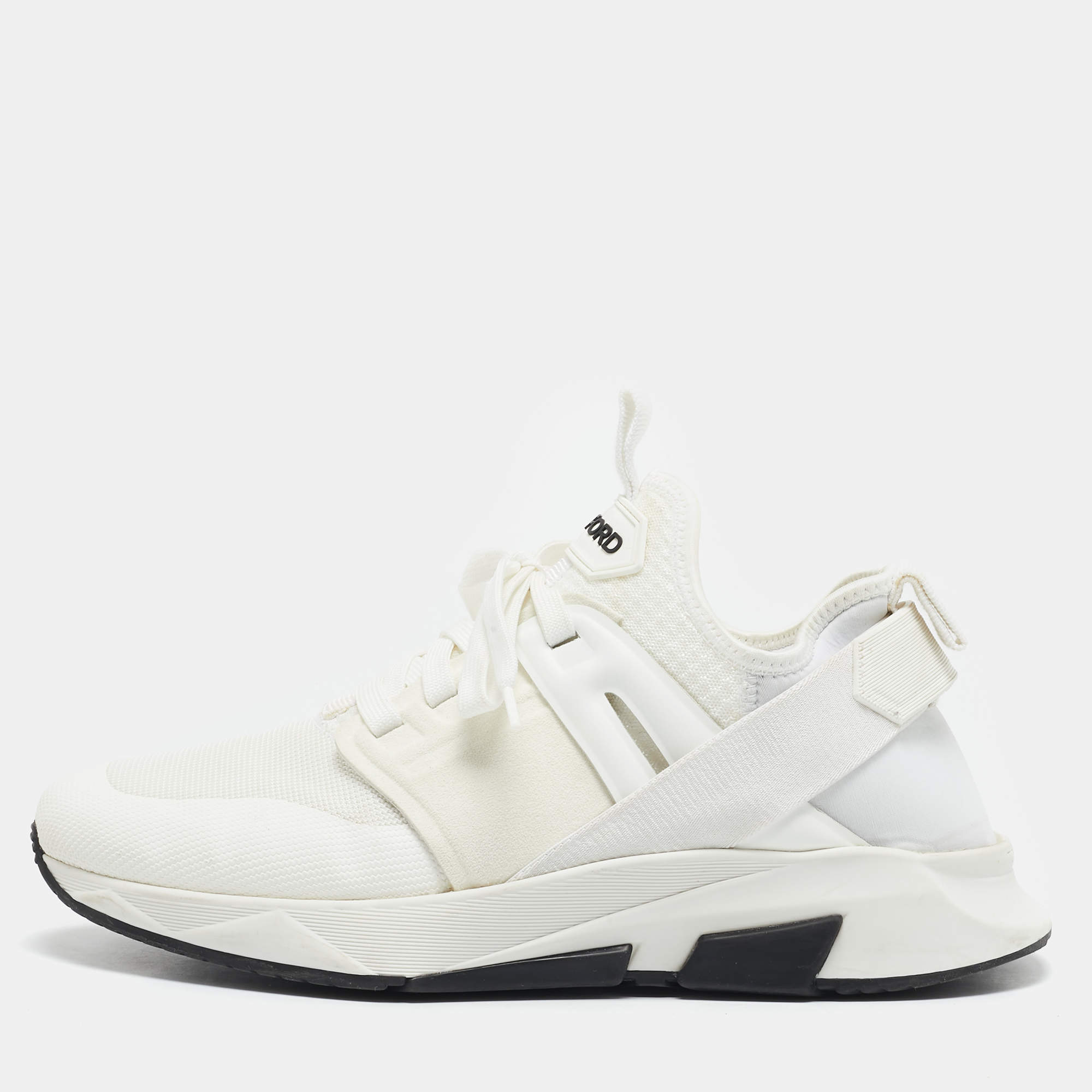 Tom Ford White Mesh and Neoprene Jago Sneakers Size 44