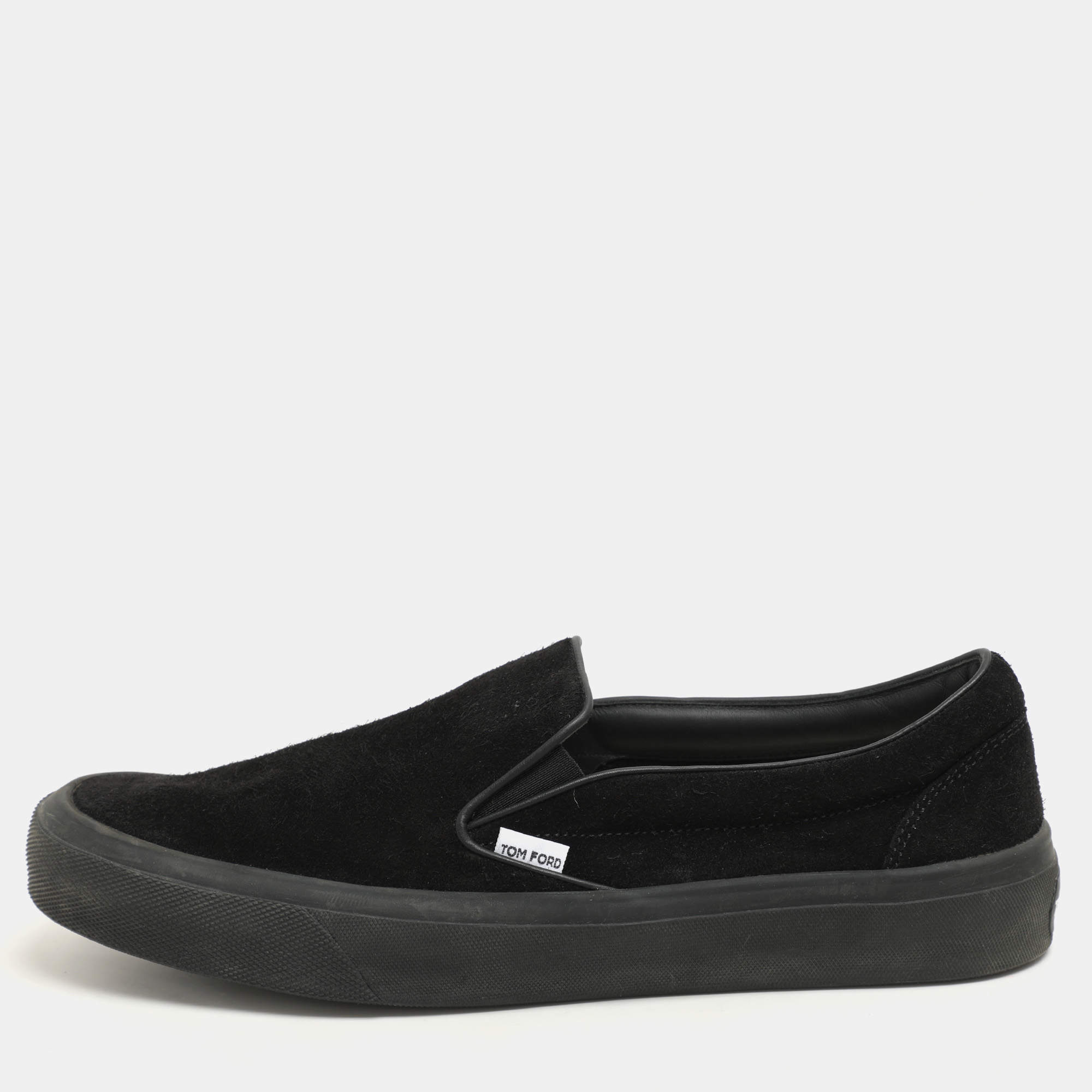 Tom Ford Black Suede Cambridge Slip-on Sneakers Size 43