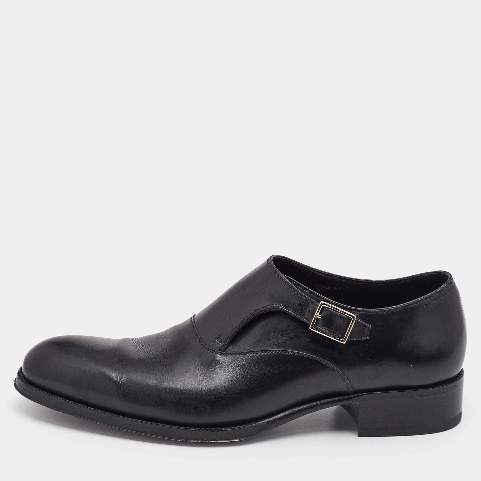 Tom Ford Black Leather Buckle Oxfords Size 44
