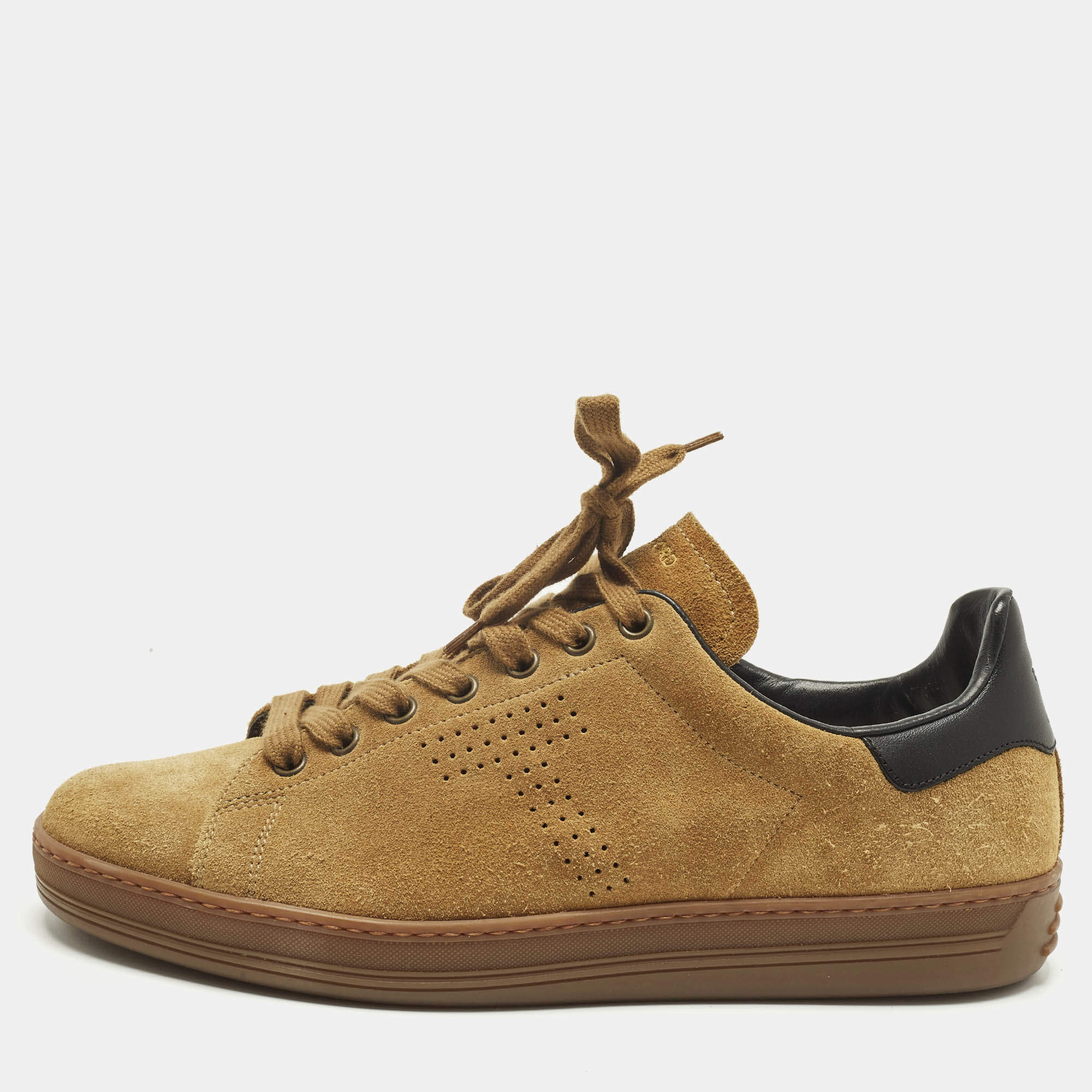 Pre Owned Tom Ford Brown Suede Warwick Lace Up Sneakers Size 40