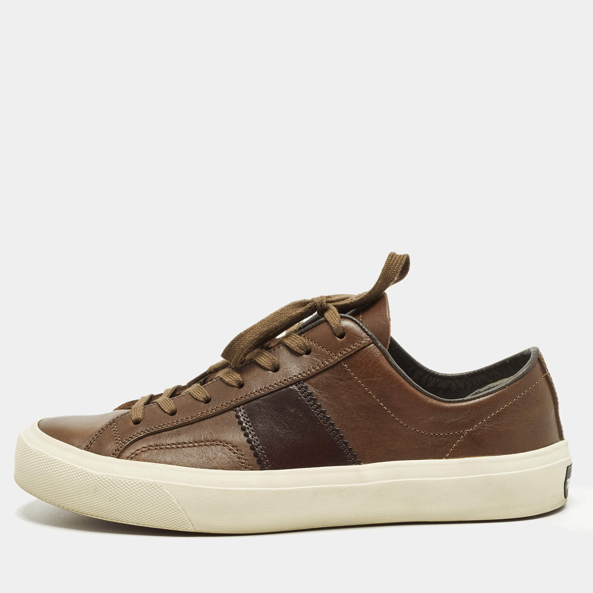 مملوكة مسبقًا Tom Ford Cambridge Size 43 Brown Leather Low Top Sneakers