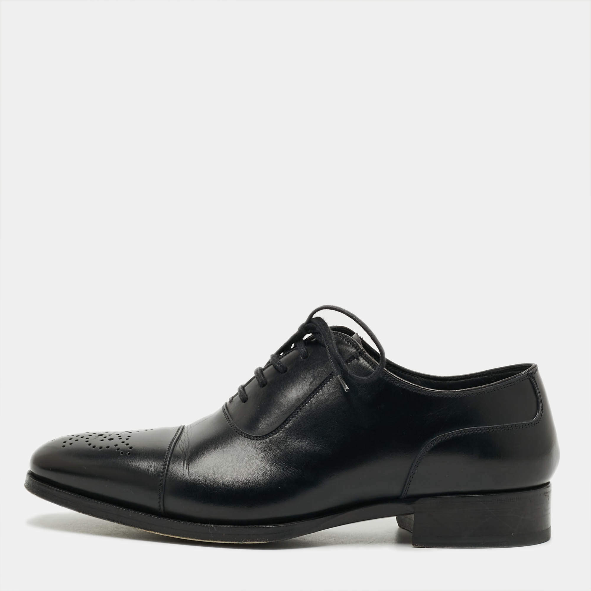 Pre Owned Tom Ford Size 39 Black Leather Oxfords