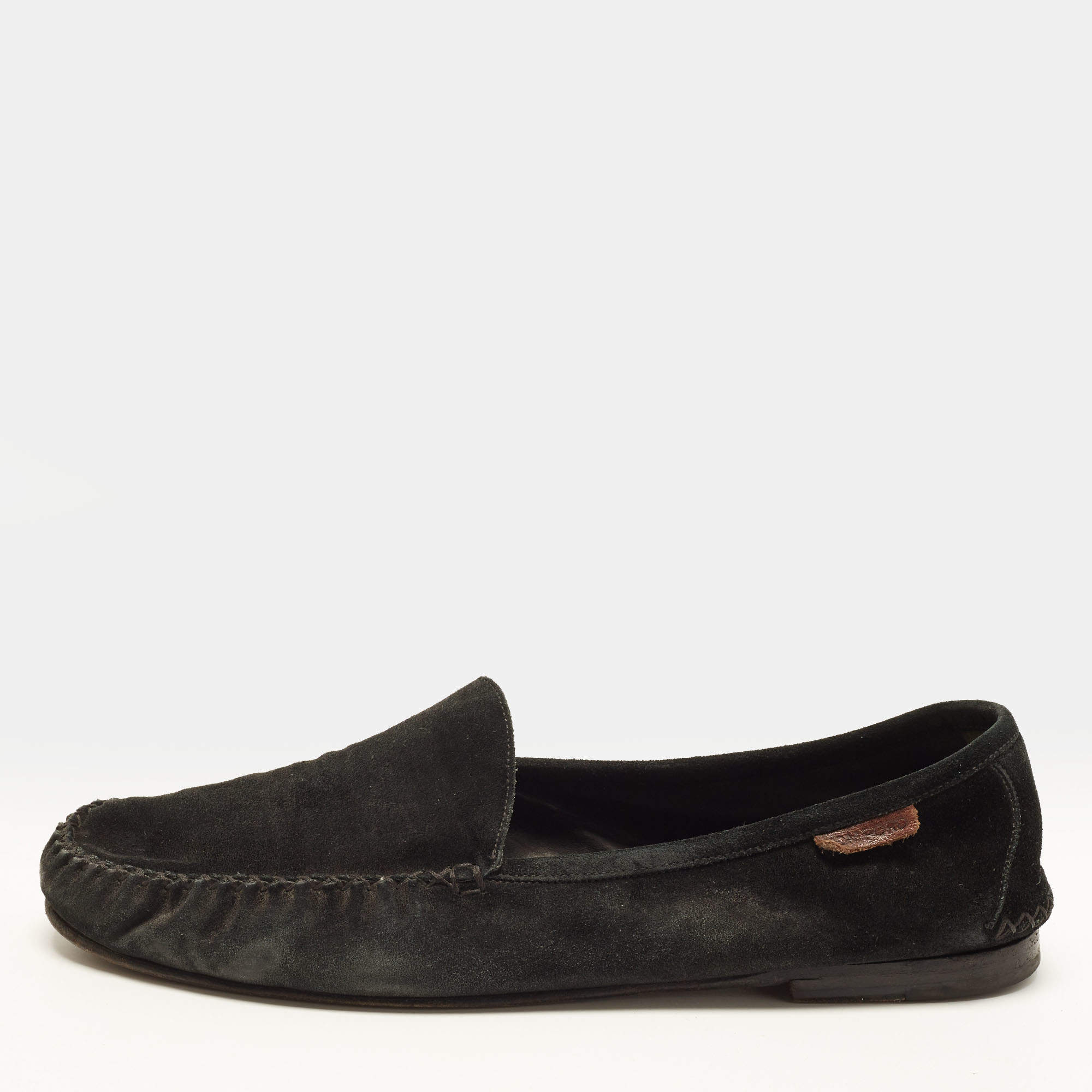 Pre Owned Tom Ford Size 44 Black Suede Slip On Loafers