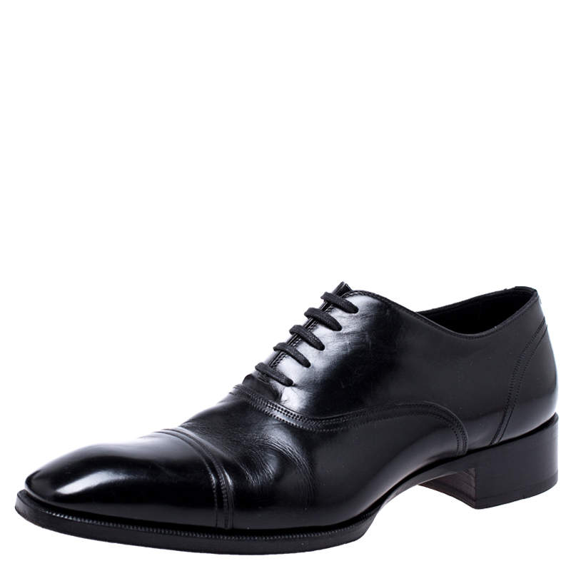 Tom Ford Black Leather Lace Up Oxfords Size 45