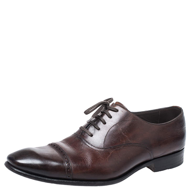 Tom Ford Brown Leather Charles Oxfords Size 44.5