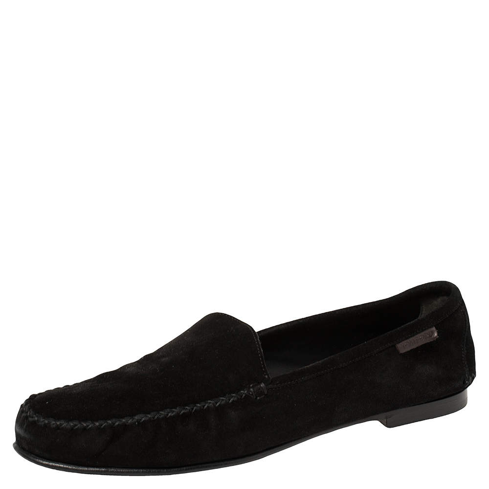 Pre Owned Tom Ford Black Suede Loafers Size 43.5