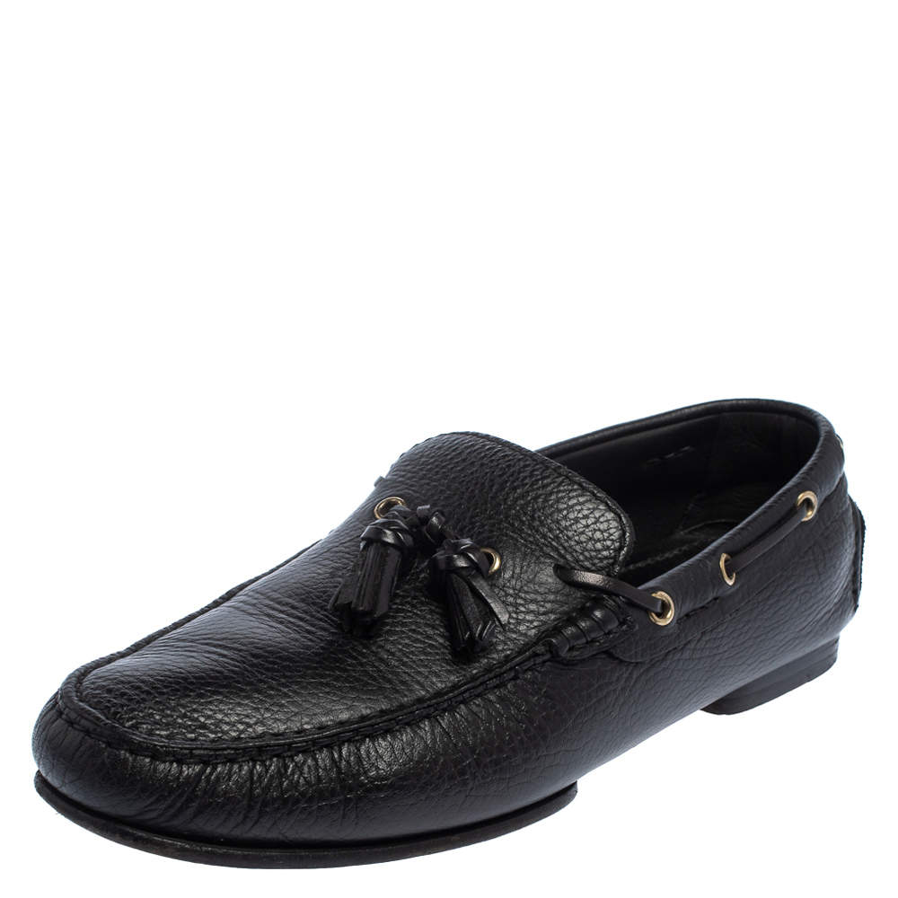 Tom Ford Black Leather Tassel Slip On Loafers Size 43 Tom Ford | TLC