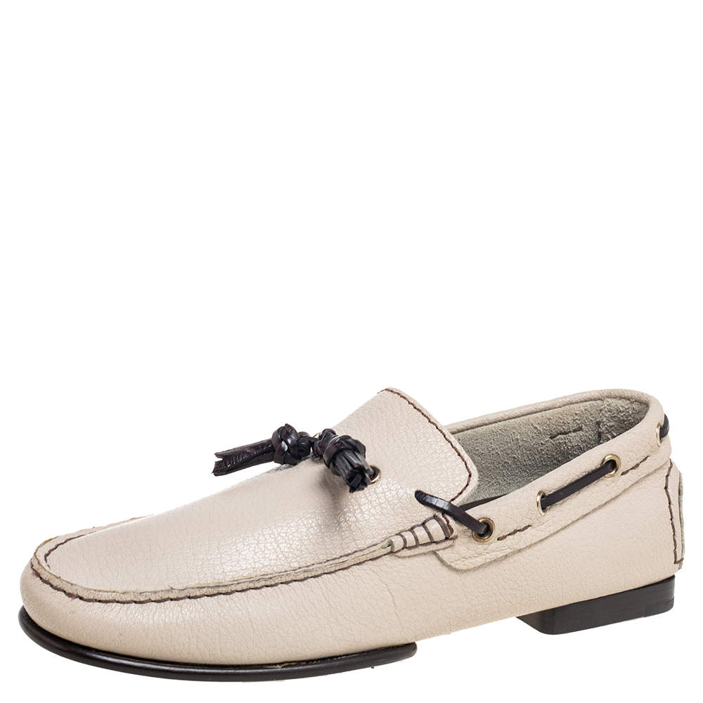 Tom Ford Beige Leather Tassel Slip On Loafers Size 41 Tom Ford | TLC