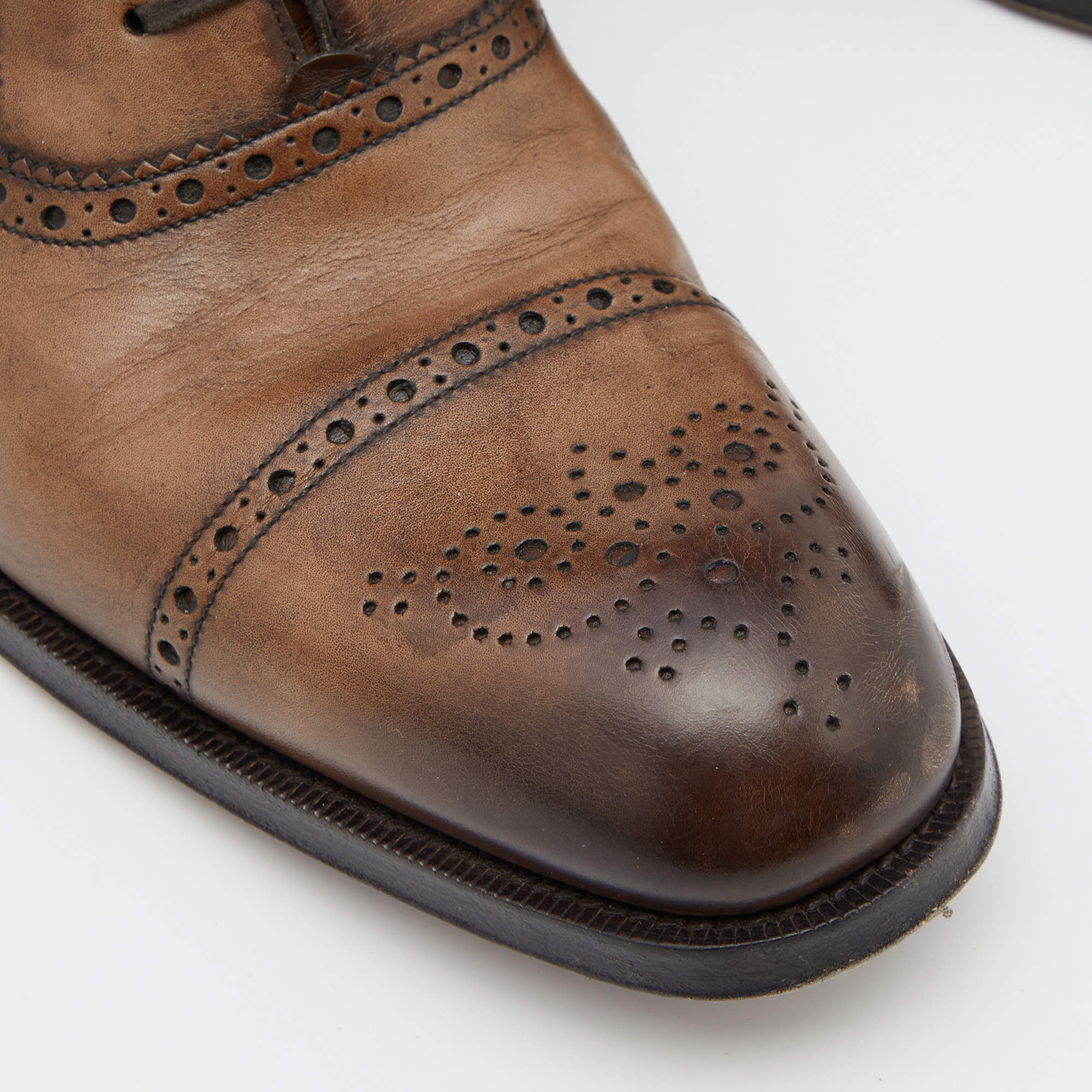 Tom Ford Brown Brogue Leather Lace Up Oxfords Size 44 Tom Ford