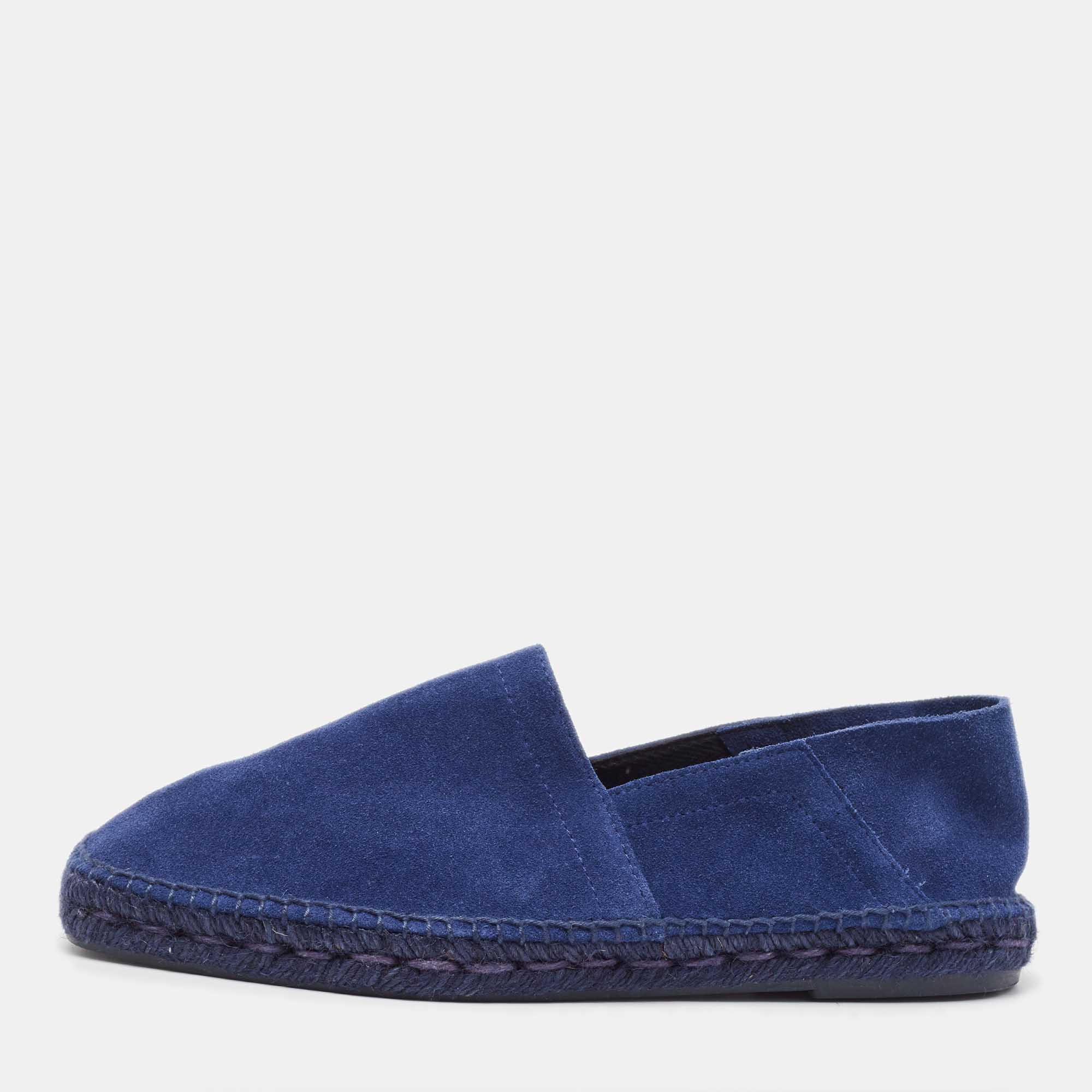 Tom Ford Navy Blue Suede Barnes Espadrilles Size 43