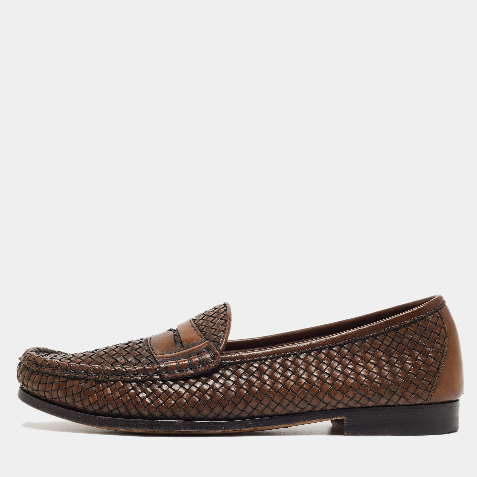 Tom Ford Brown Leather Slip On Loafers Size 42.5