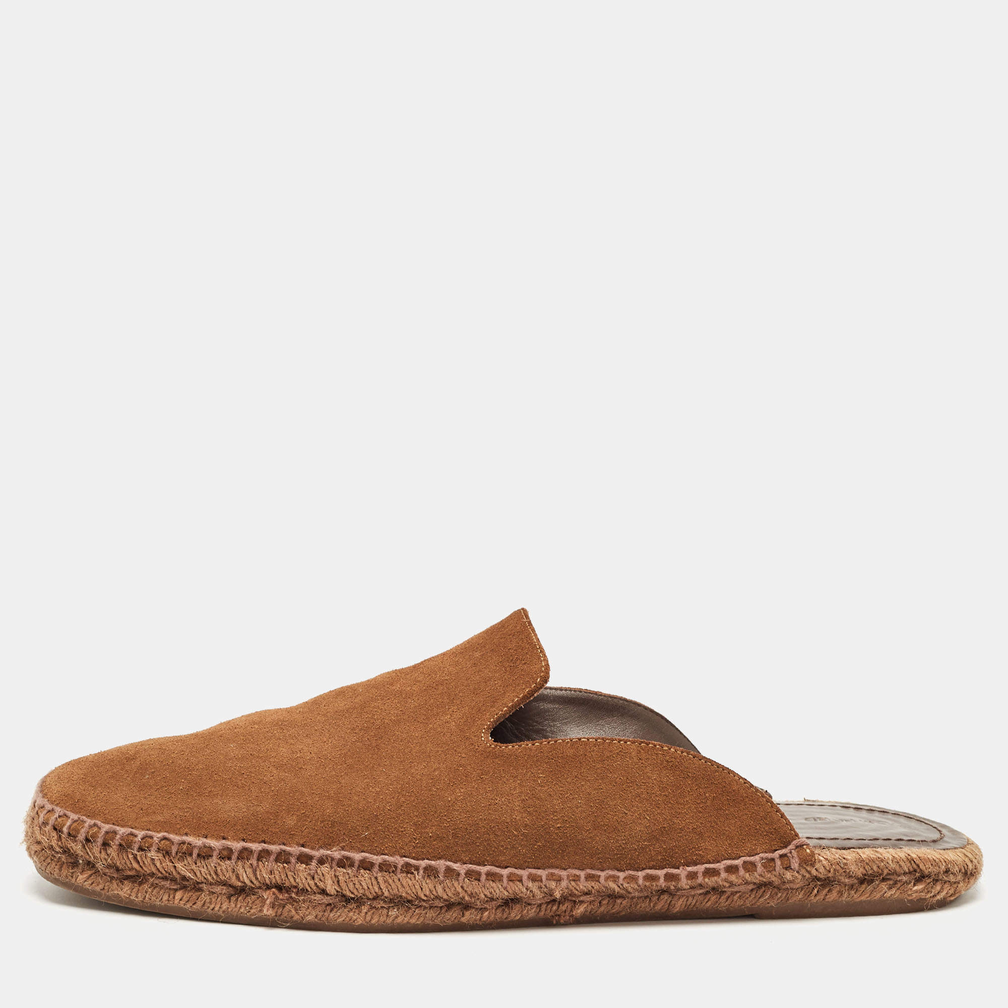 Pre Owned Tom Ford Brown Suede Espadrille Mules Size 44
