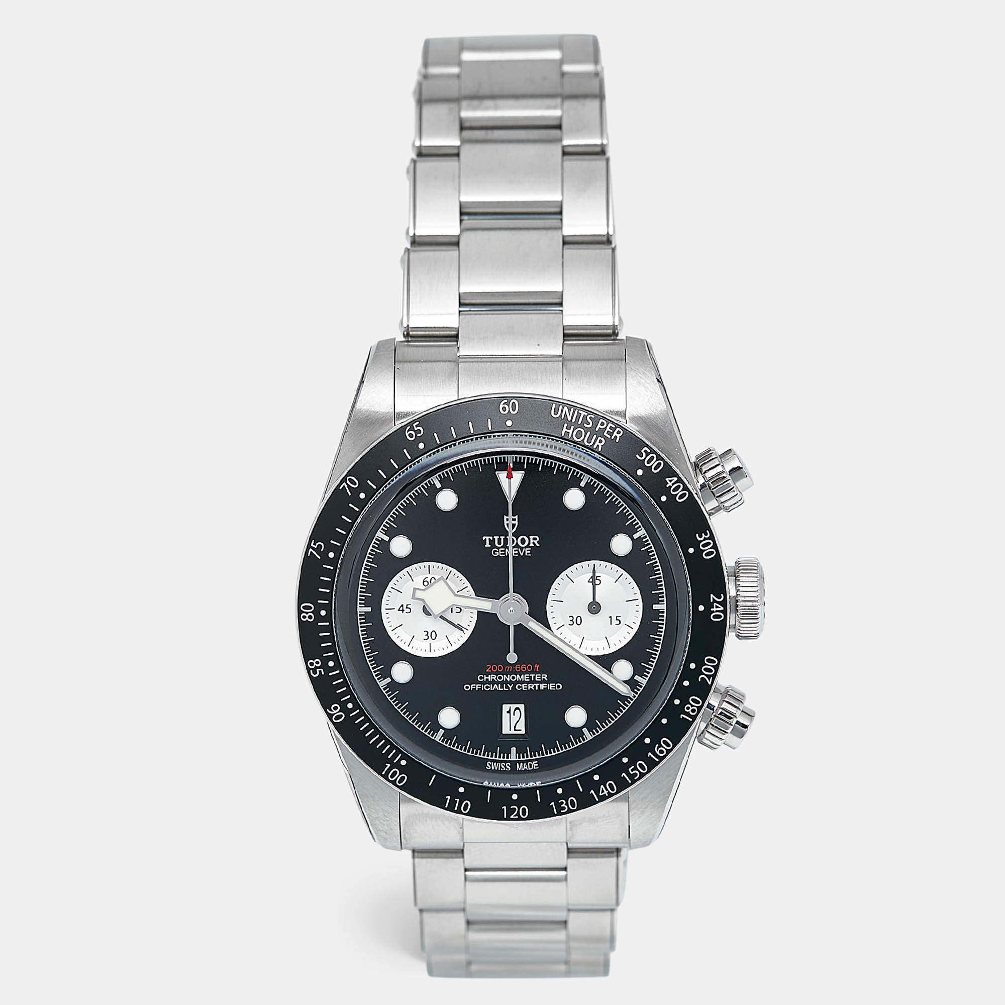 Pre Owned Tudor Black Stainless Steel Black Bay M79360n-0001 Men's Wristwatch 41 mm