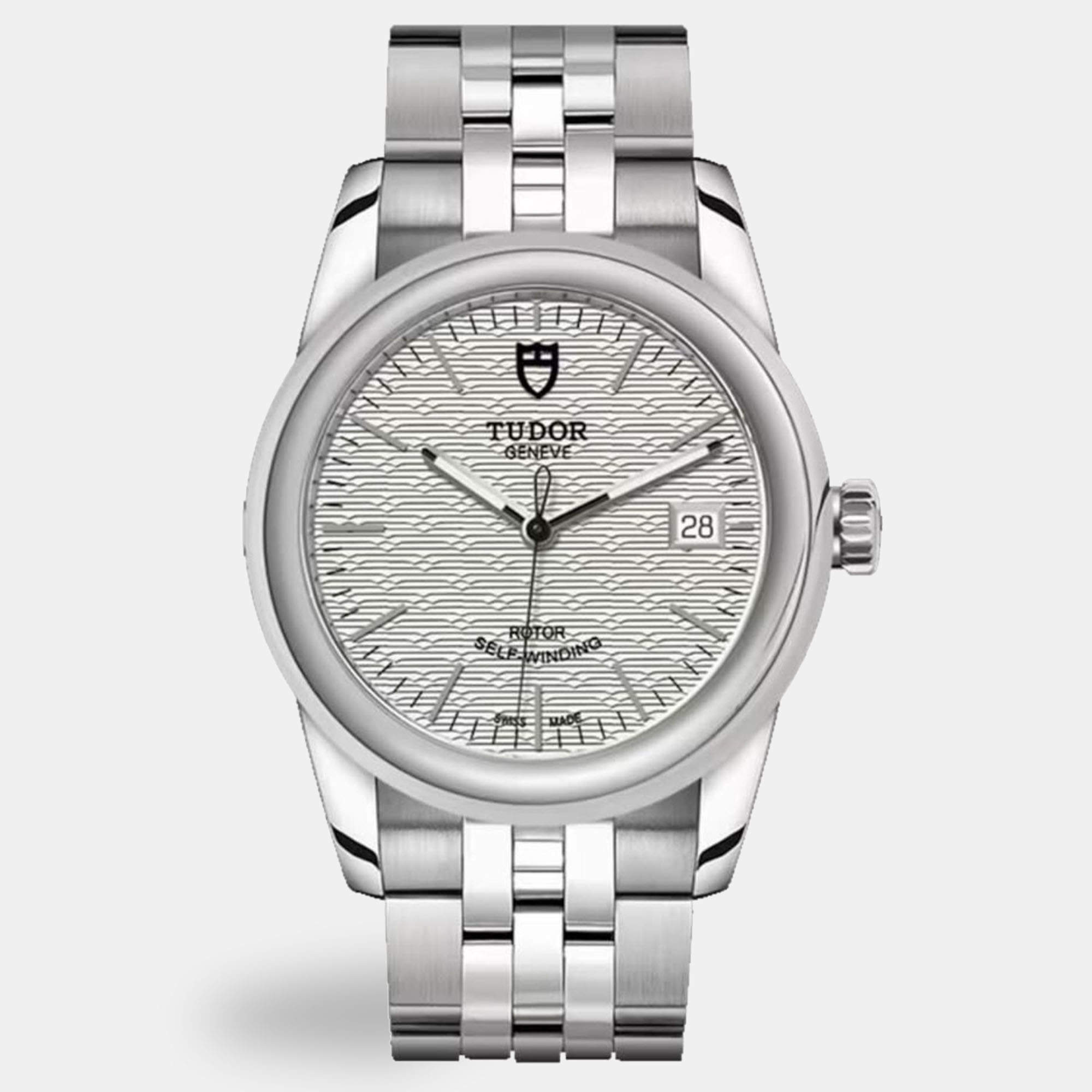 مملوكة مسبقًا Tudor Classic M55000-0003 Automatic Silver Stainless Steel Men's Wristwatch 36 mm