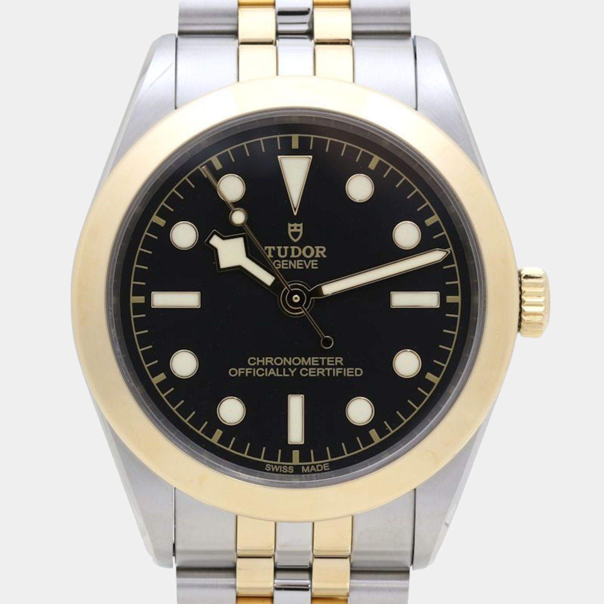 Tudor Black Stainless Steel Black Bay M79663-0006 Automatic Men's Wristwatch 39 mm