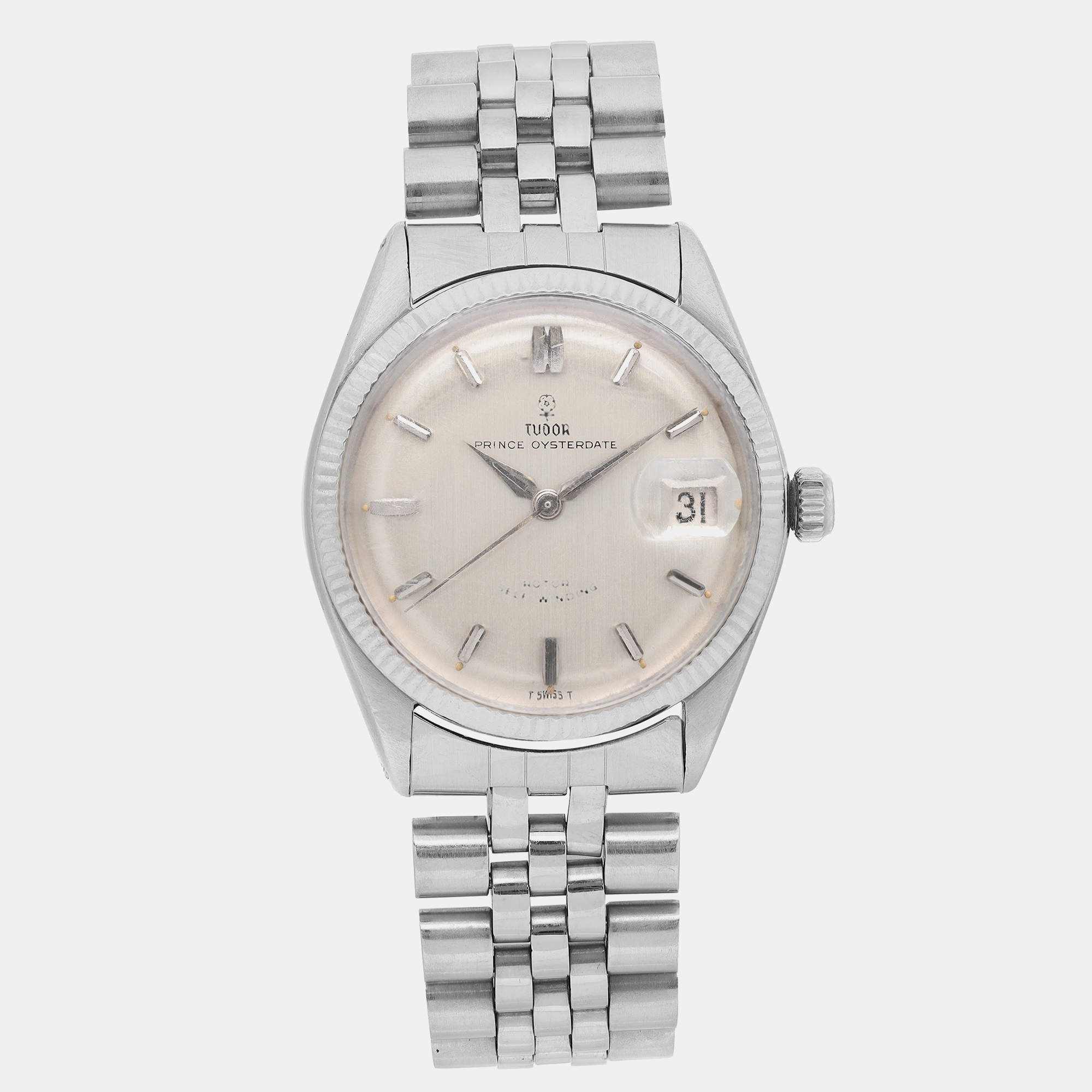 Tudor White 14k White gold Prince OysterDate 7966 Automatic Men's Wristwatch 34mm