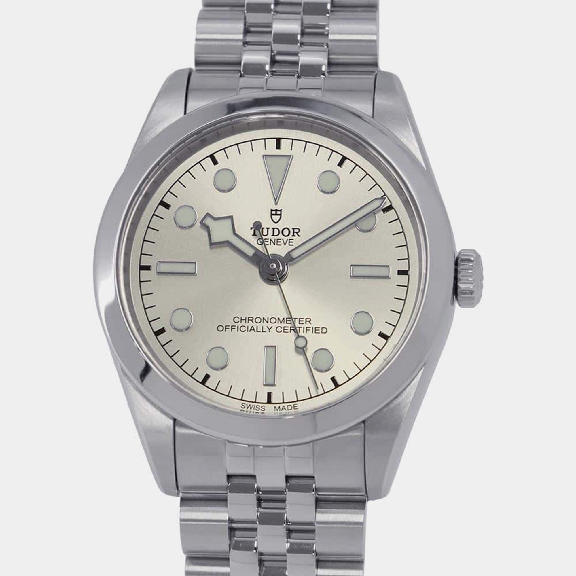 Tudor Silver Stainless Steel Black bay M79640-0003 Automatic Men's Wristwatch 36mm
