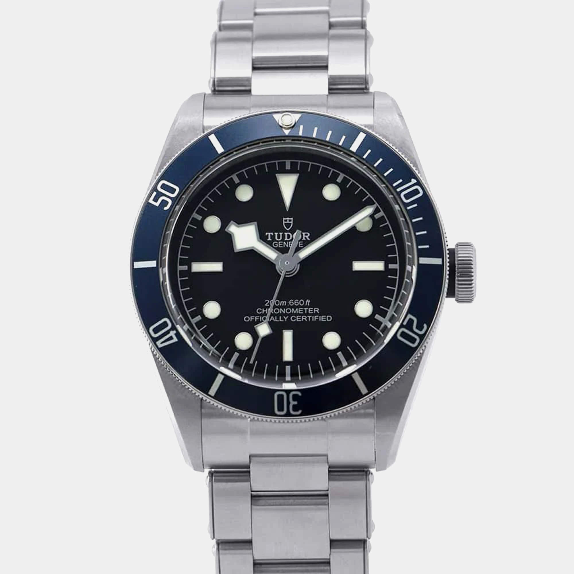 Tudor Black Stainless Steel Heritage 79230B-0008 Automatic Men's Wristwatch 41 mm