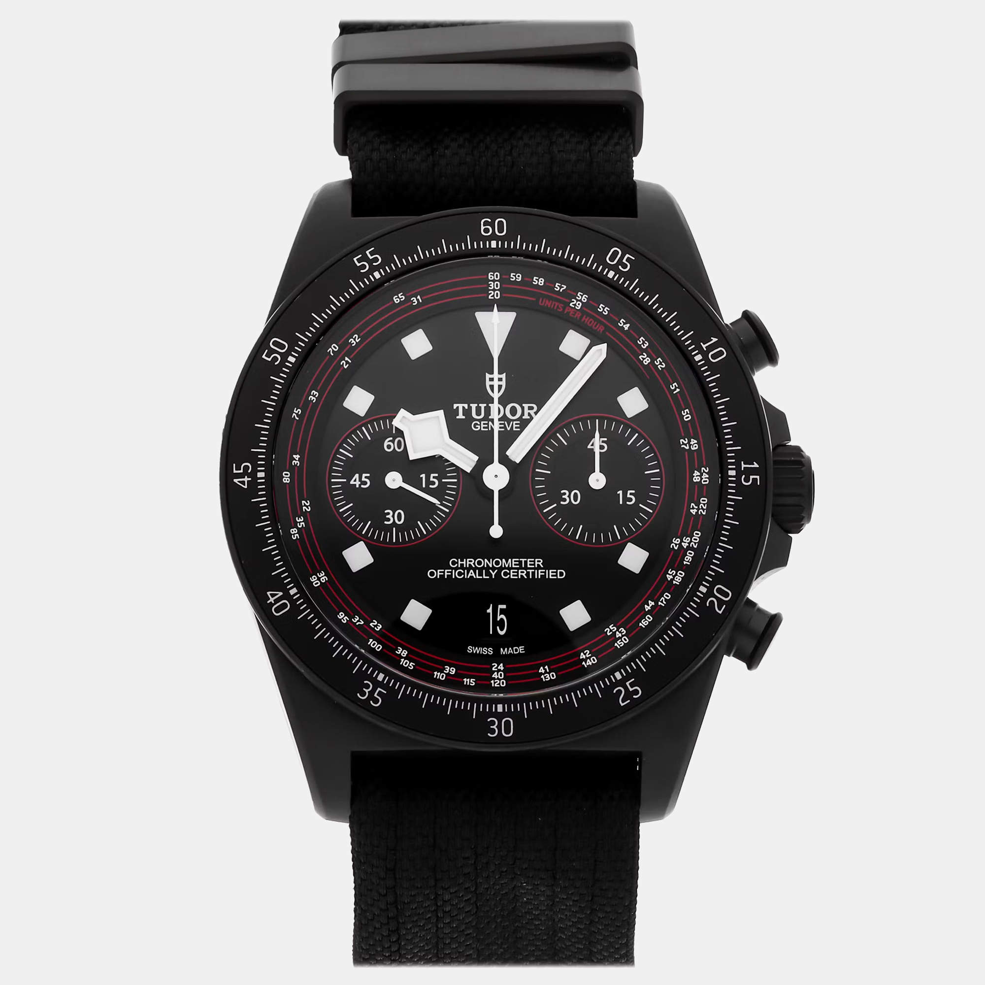 Pre-Owned Tudor Black Dial Pelagos FXD Chronograph Automatic Men's Watch 43 mm