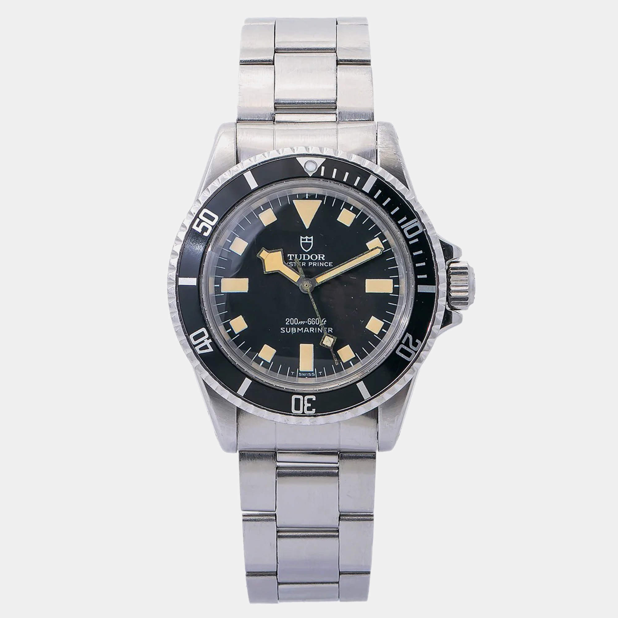 Tudor Black Stainless Steel Submariner 7016/0 Automatic Men's Wristwatch 40 mm